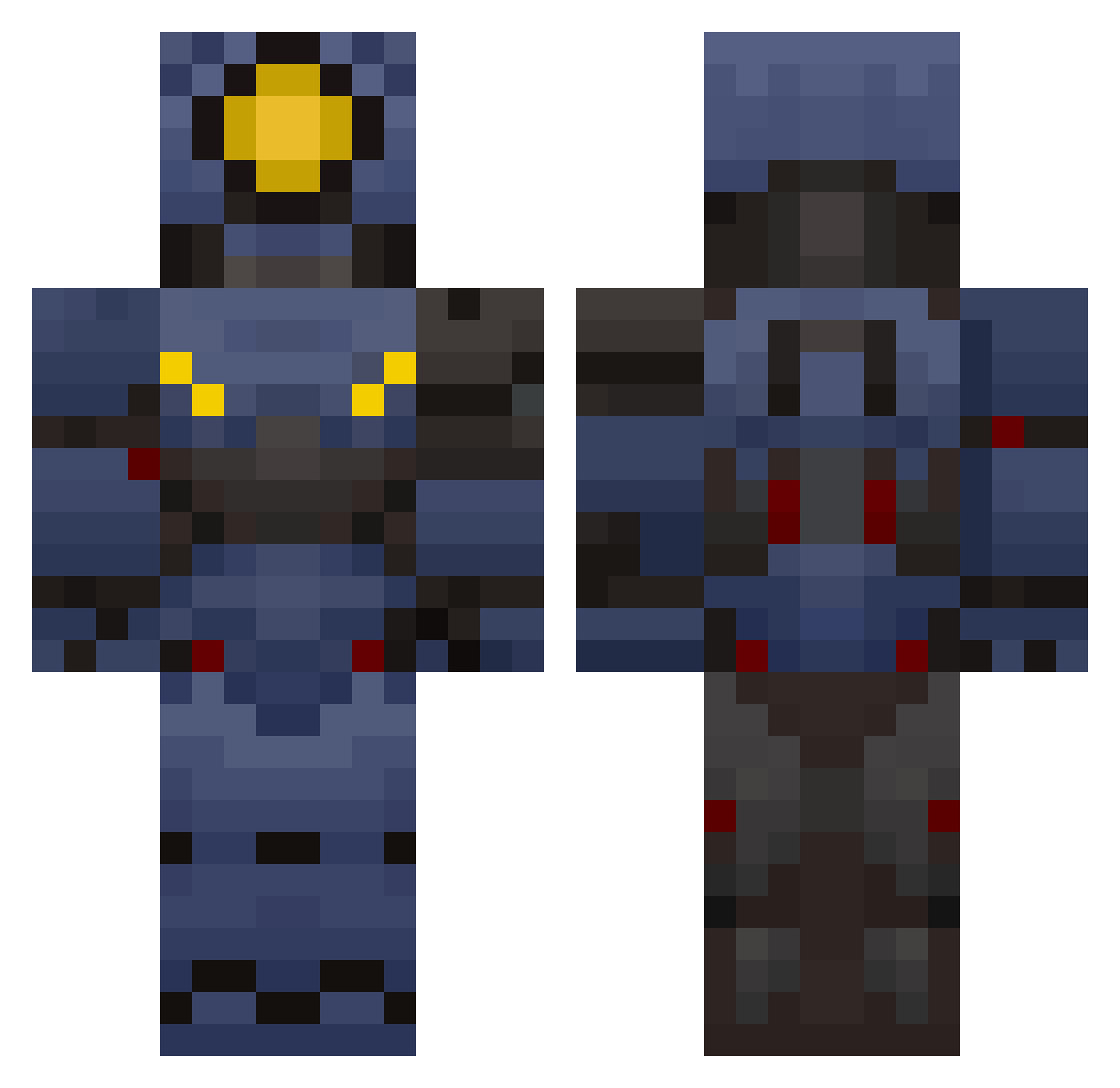 GilmamosPrime Minecraft skin, front and back view