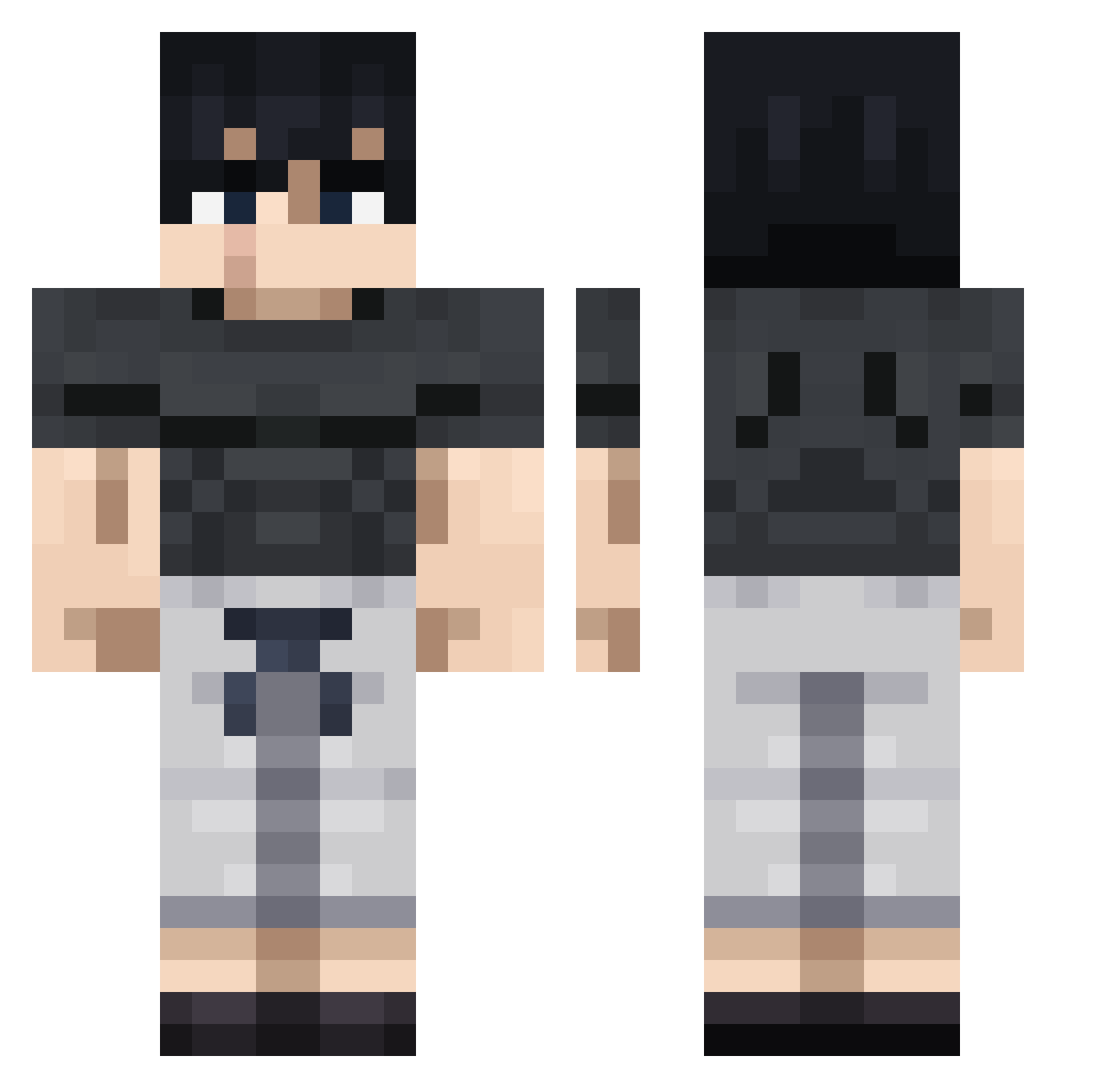 wahab1 Minecraft skin, front and back view