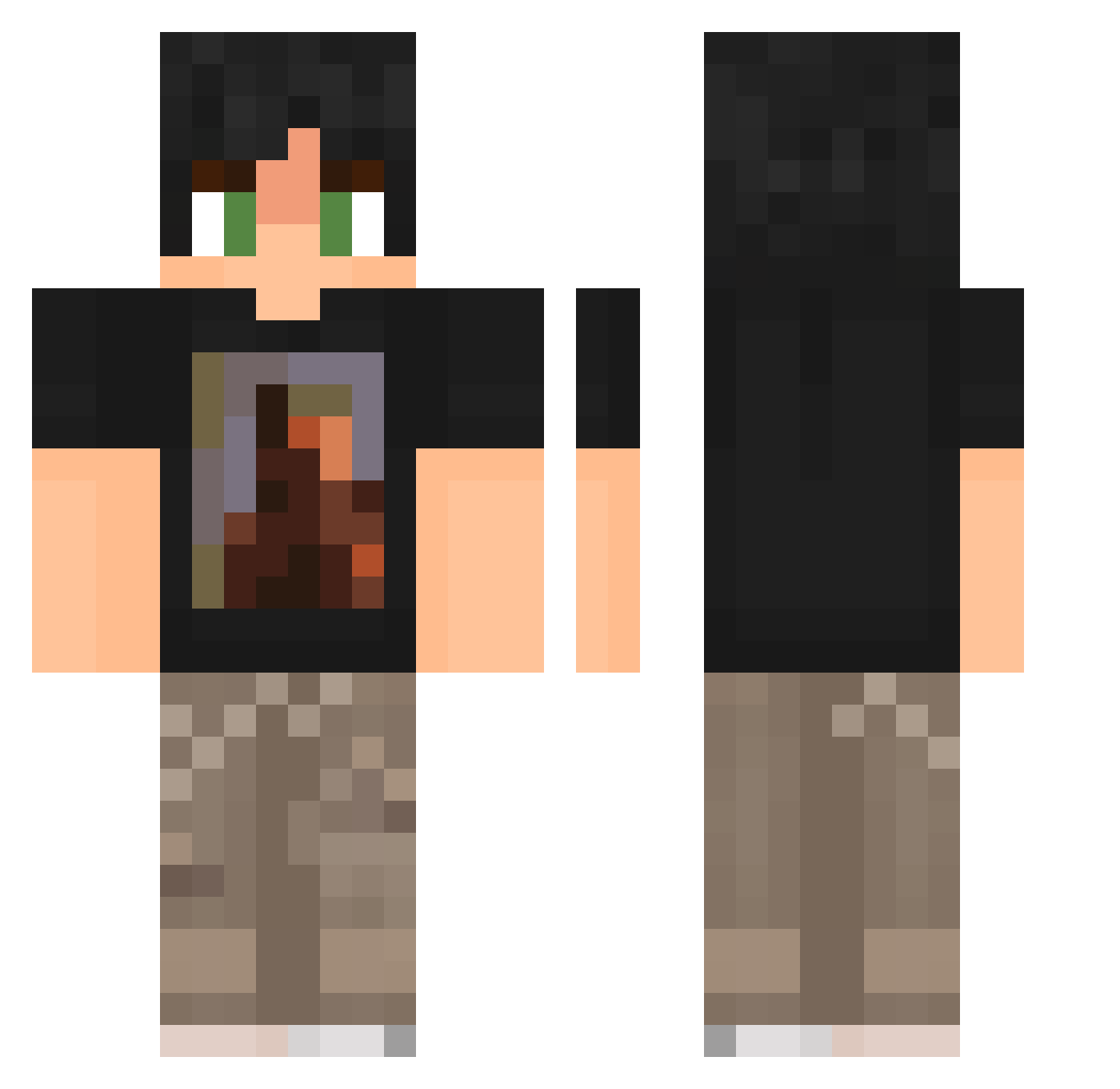 Kuo_Hu Minecraft skin, front and back view