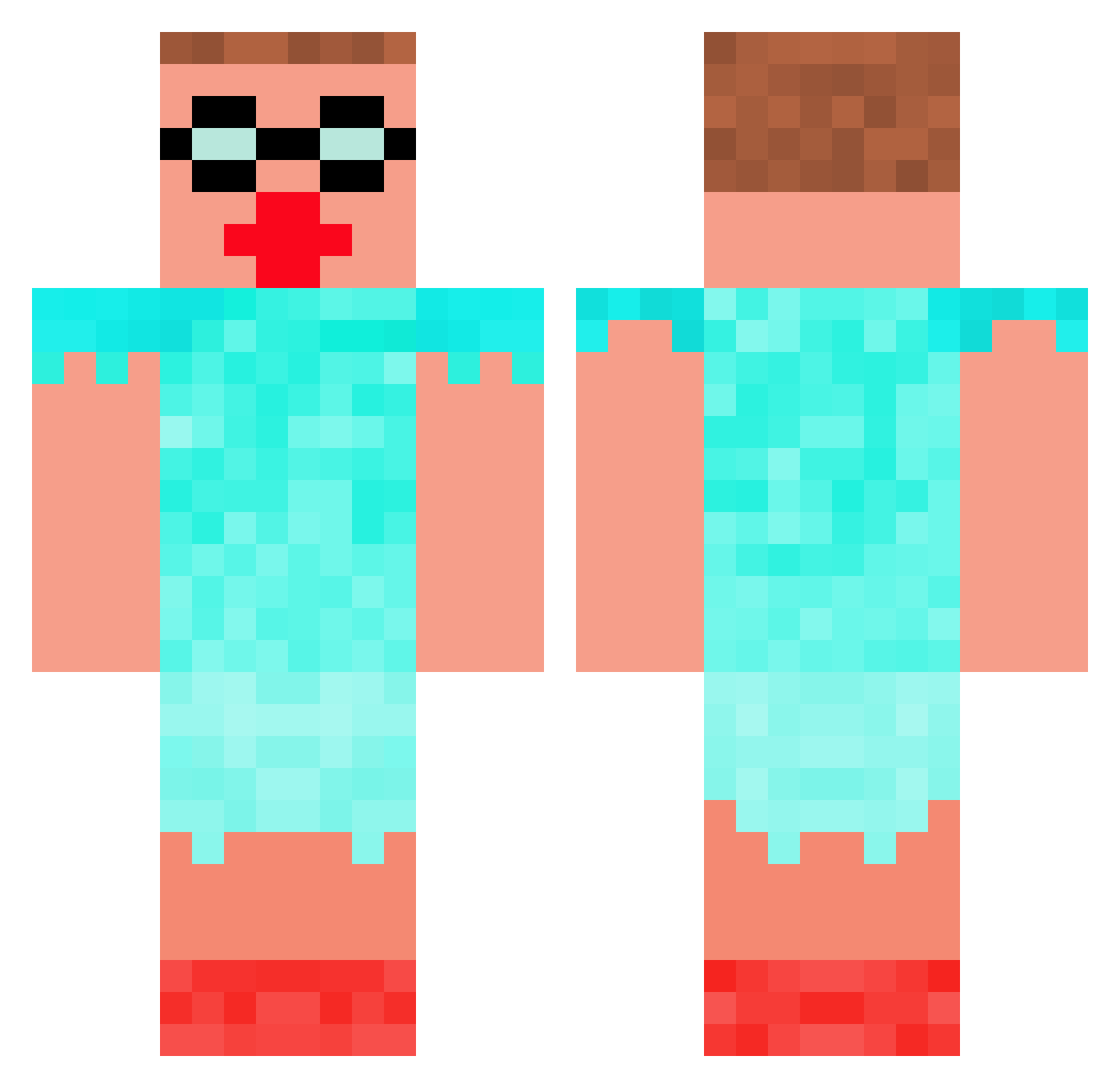 TheMagicF Minecraft skin, front and back view