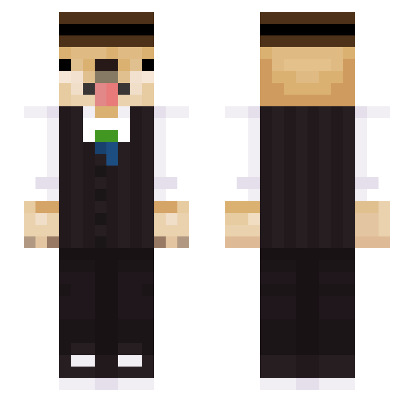 Synonymus Minecraft skin, front and back view
