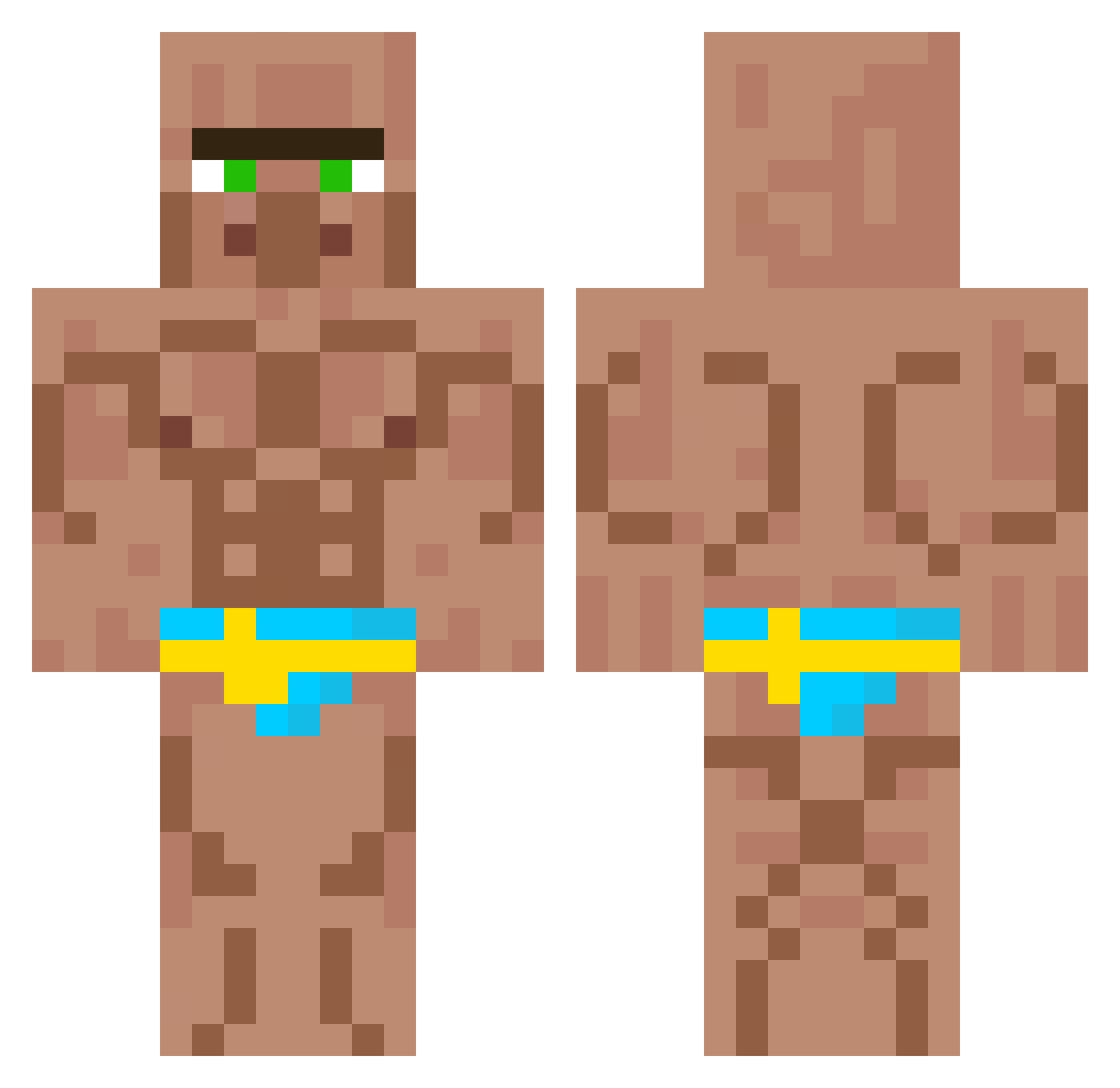 ZoyUnAuto Minecraft skin, front and back view