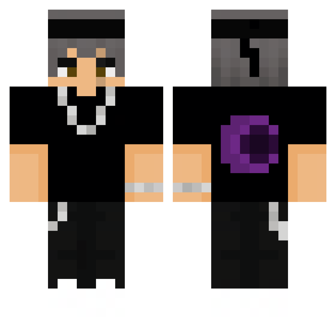 Timewaster_007 Minecraft skin, front and back view