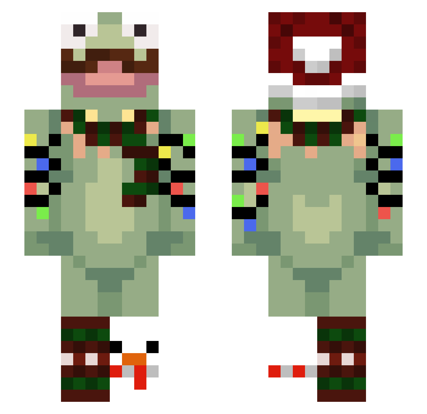 frizzleliz Minecraft skin, front and back view