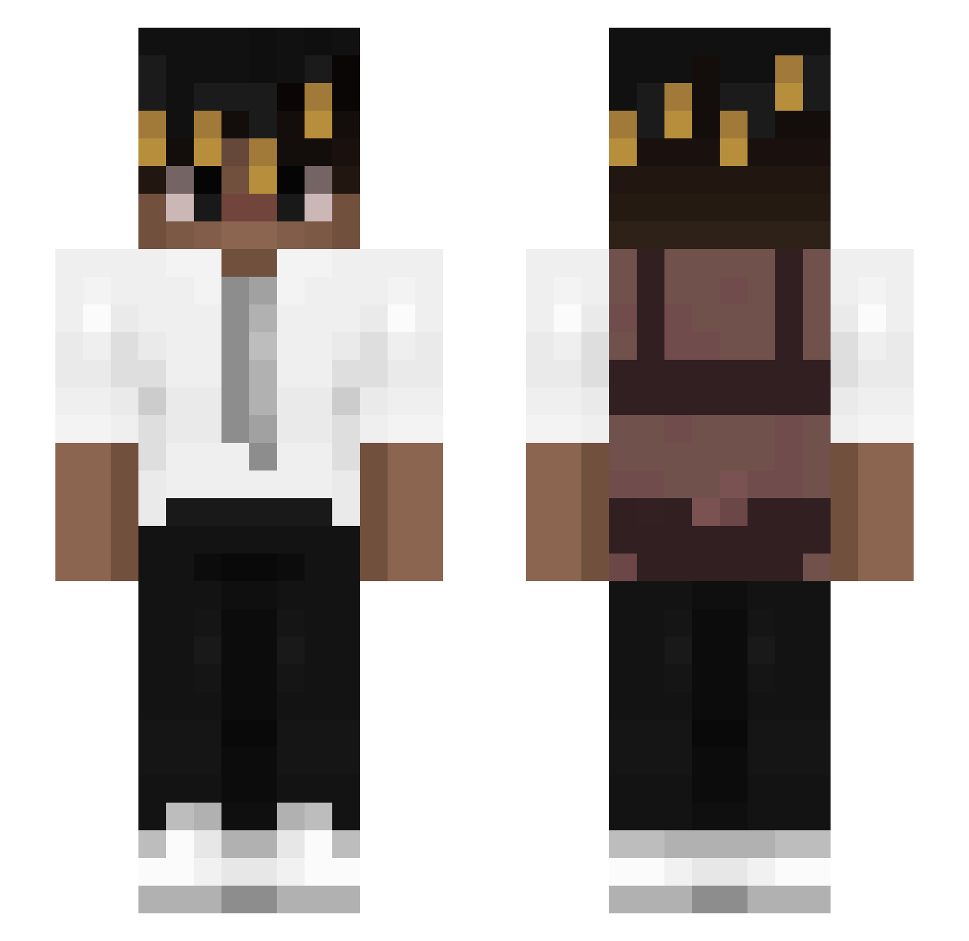 Waveyo Minecraft skin, front and back view