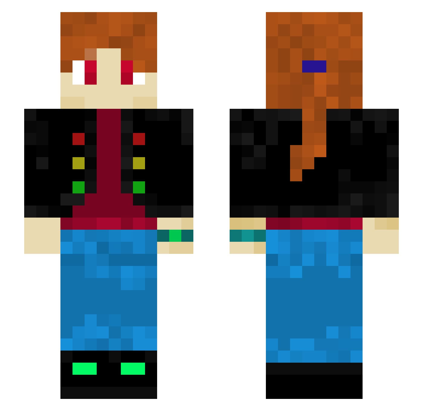 Lion447909 Minecraft skin, front and back view