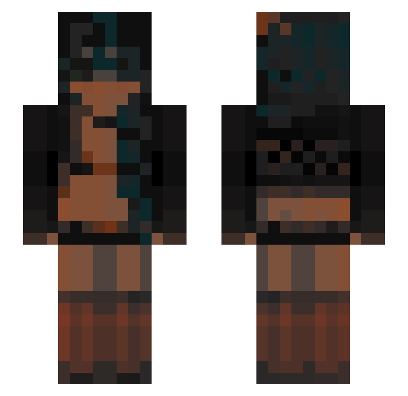 gloobed Minecraft skin, front and back view