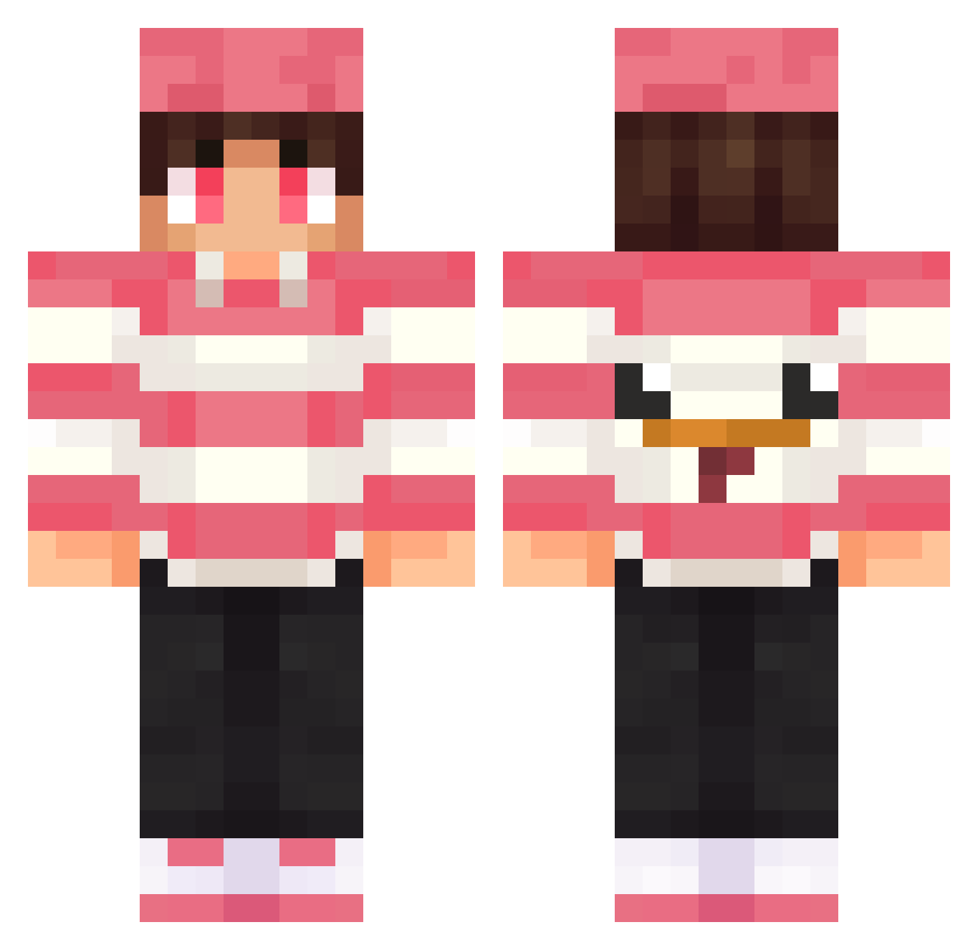 YT_Nettmax Minecraft skin, front and back view