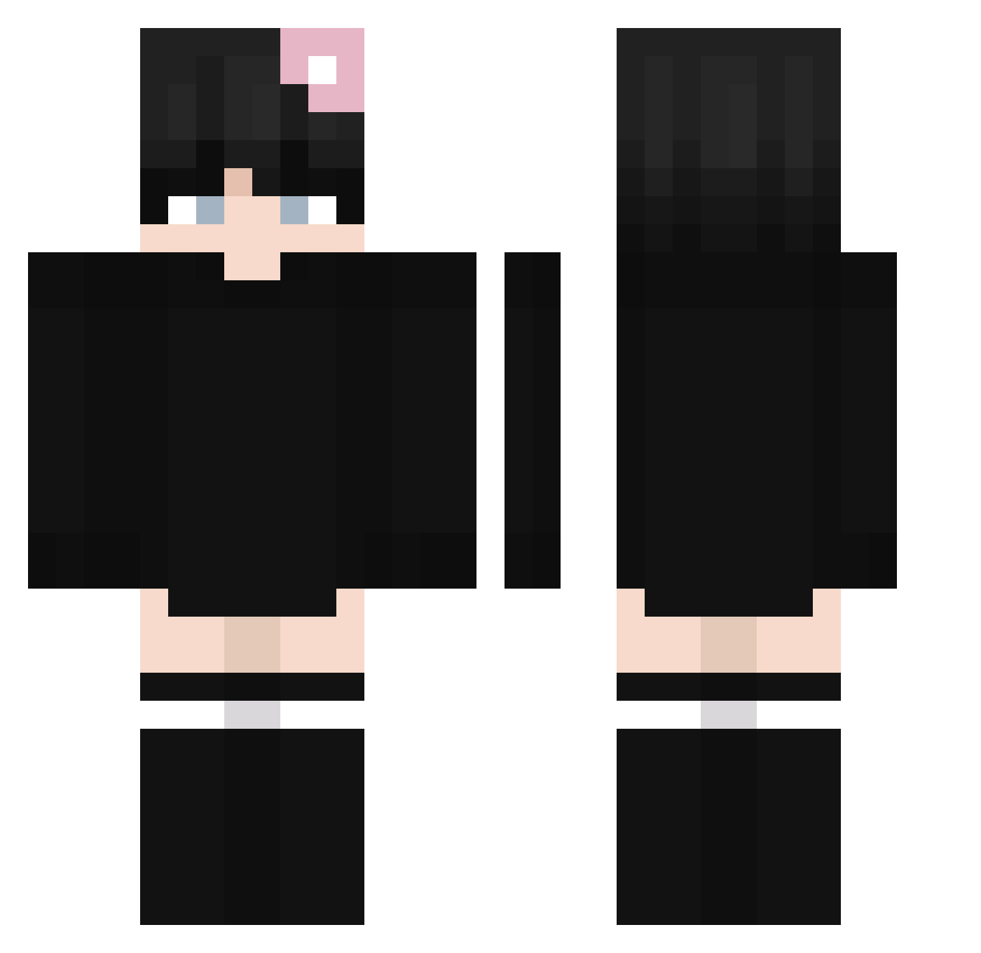 EzraLMAO Minecraft skin, front and back view