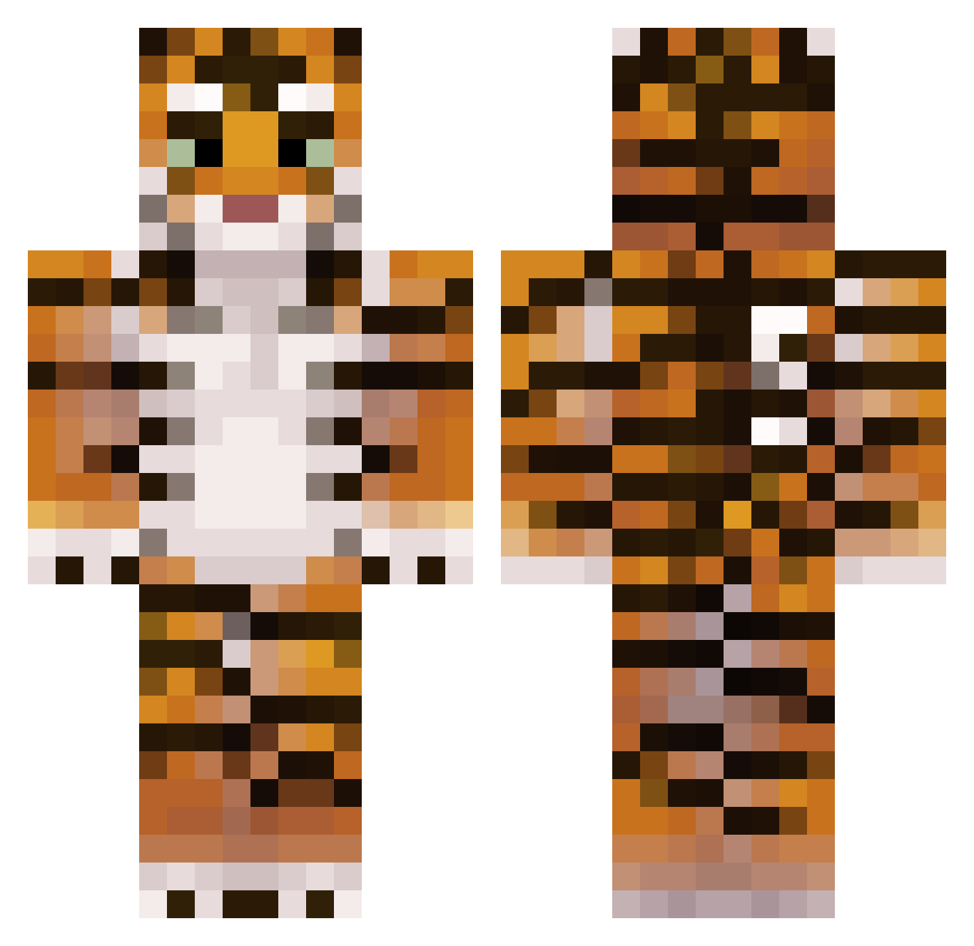 timbledum Minecraft skin, front and back view