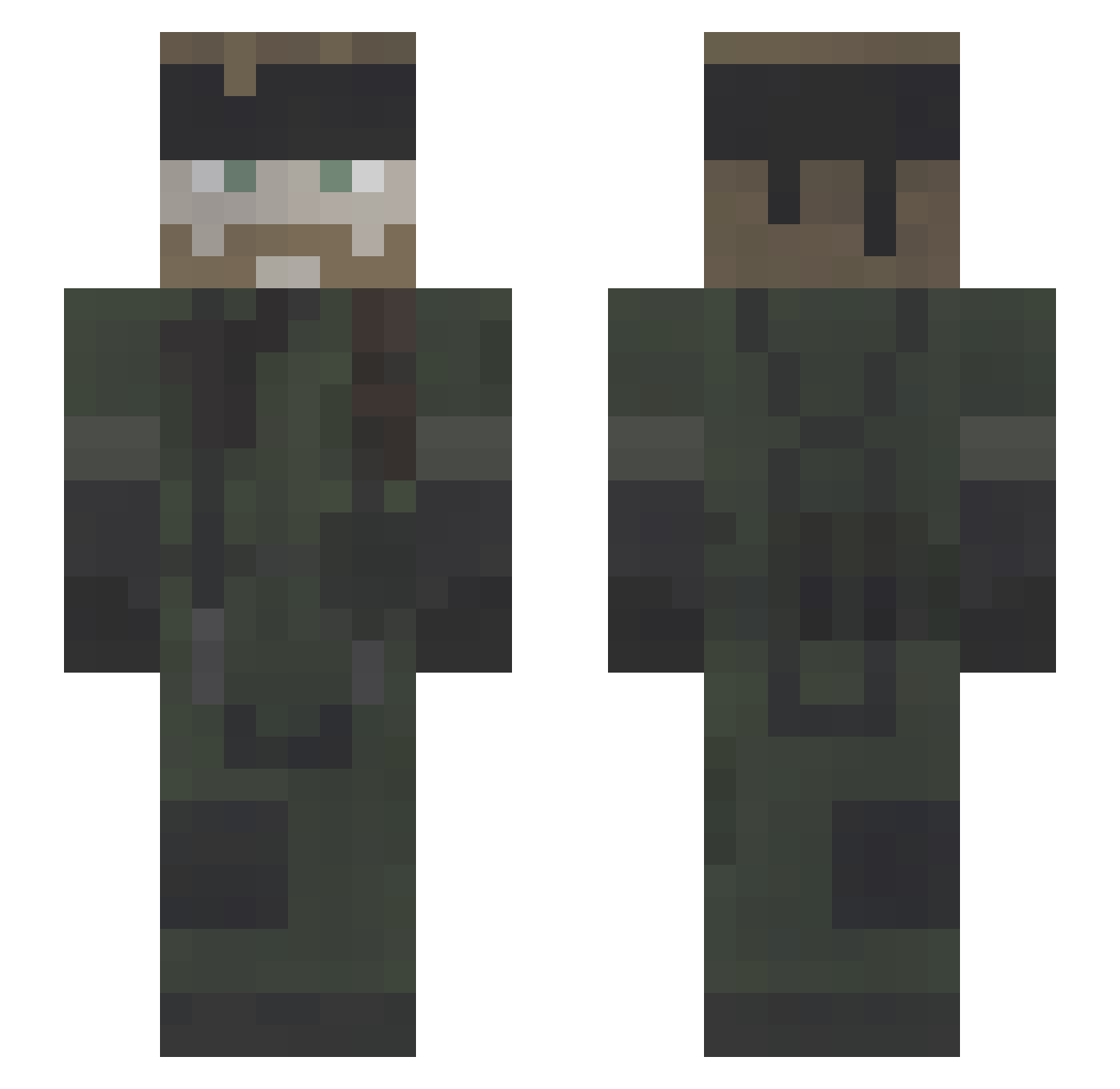 PUTTHECOOKIEDOWN Minecraft skin, front and back view