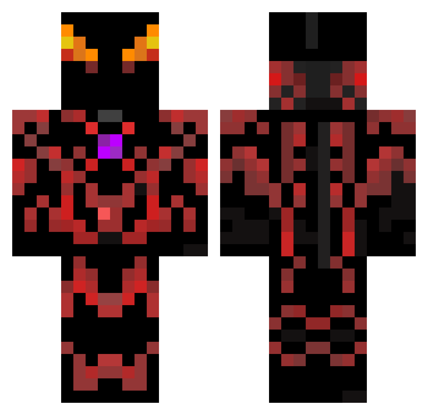 ImXXS Minecraft skin, front and back view