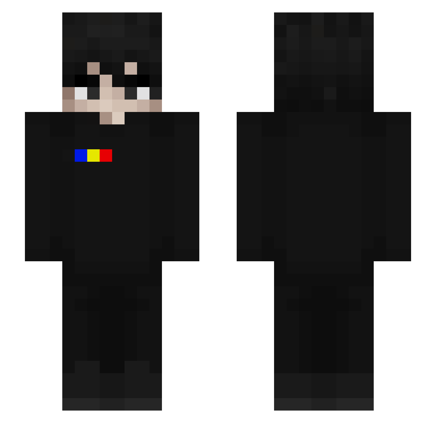 raulhxv Minecraft skin, front and back view