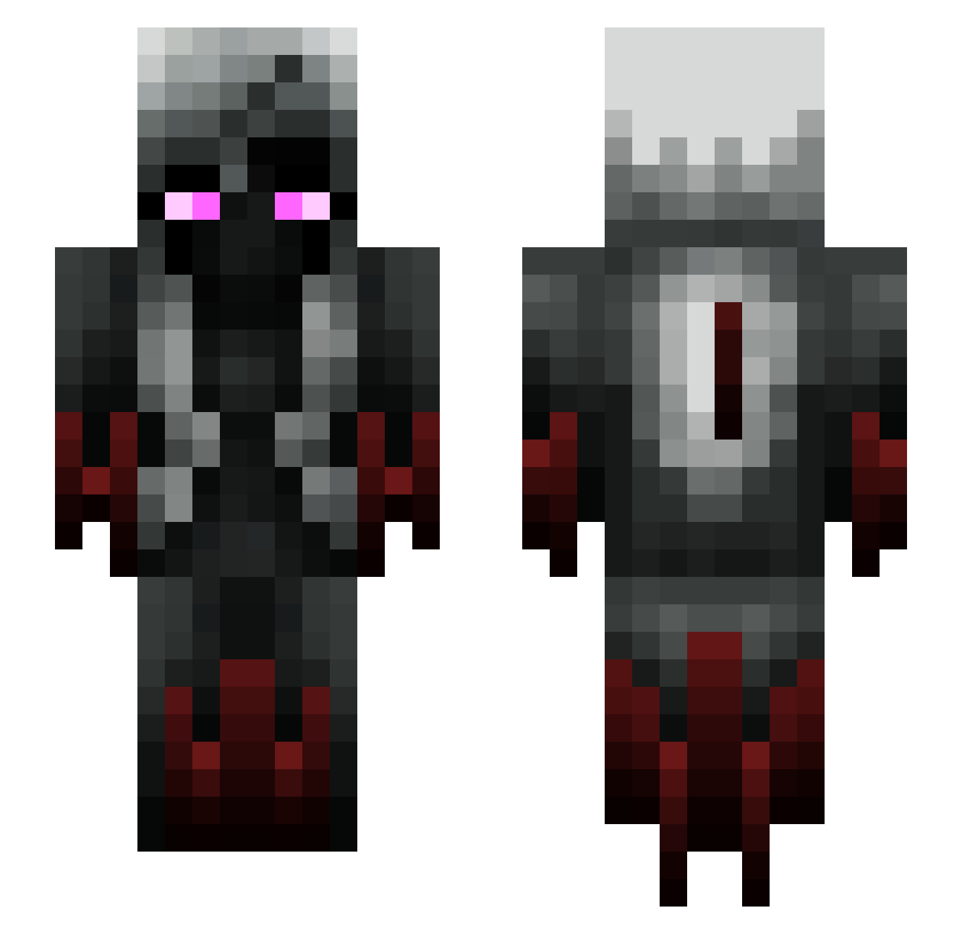 Xoro Minecraft skin, front and back view