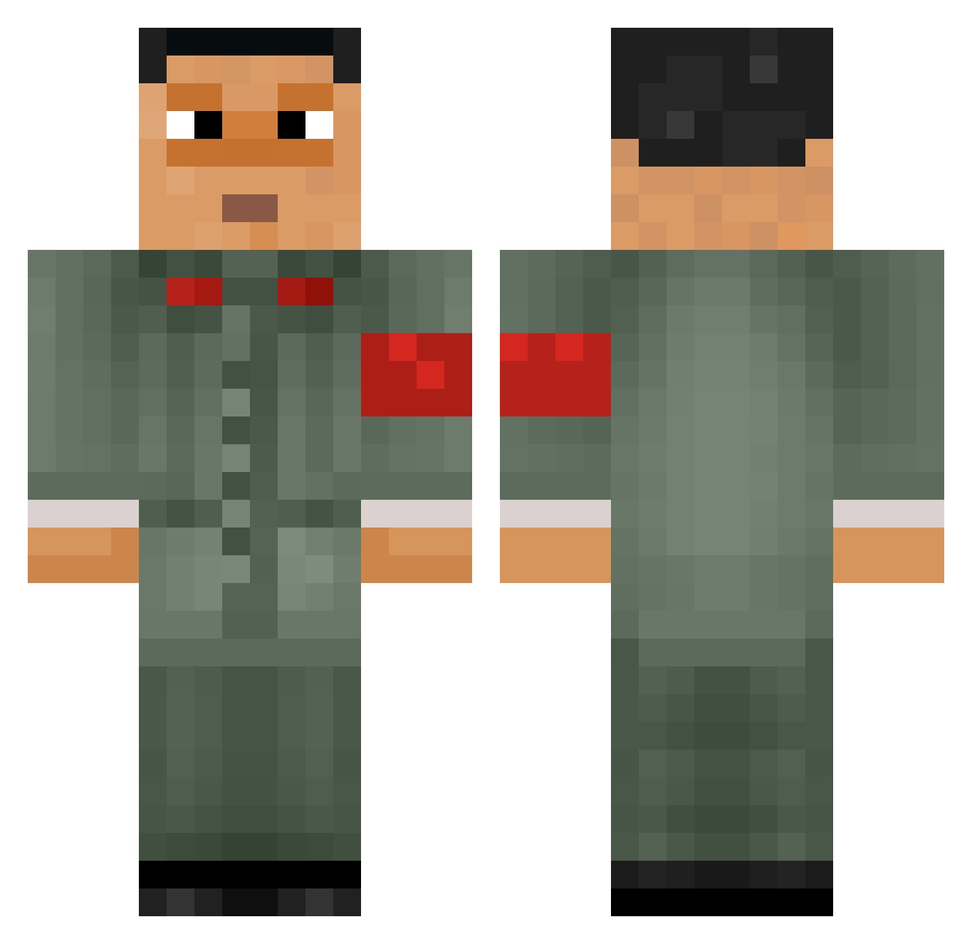Cakeeater34 Minecraft skin, front and back view