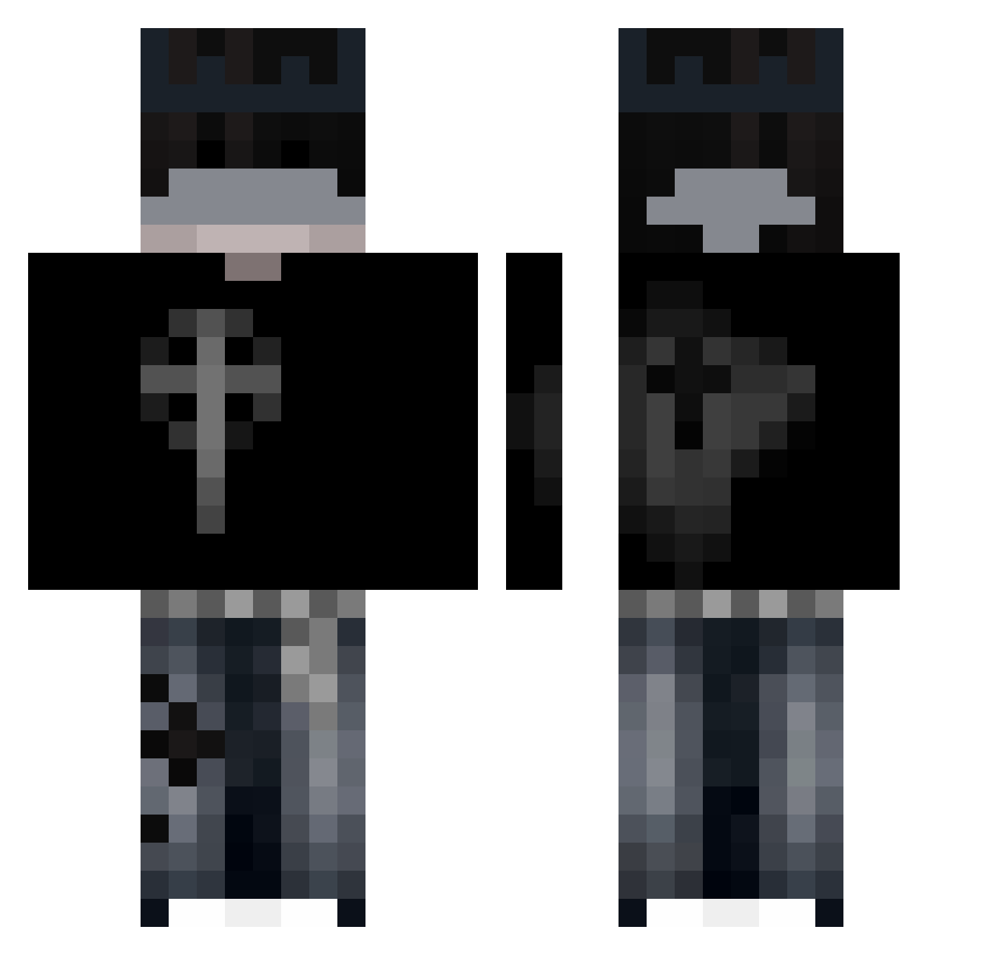 Roblox_mat001 Minecraft skin, front and back view