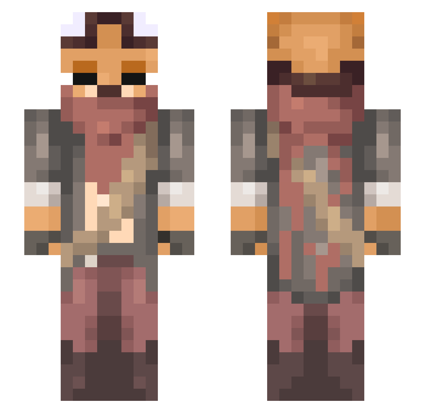 AXOLOONY Minecraft skin, front and back view