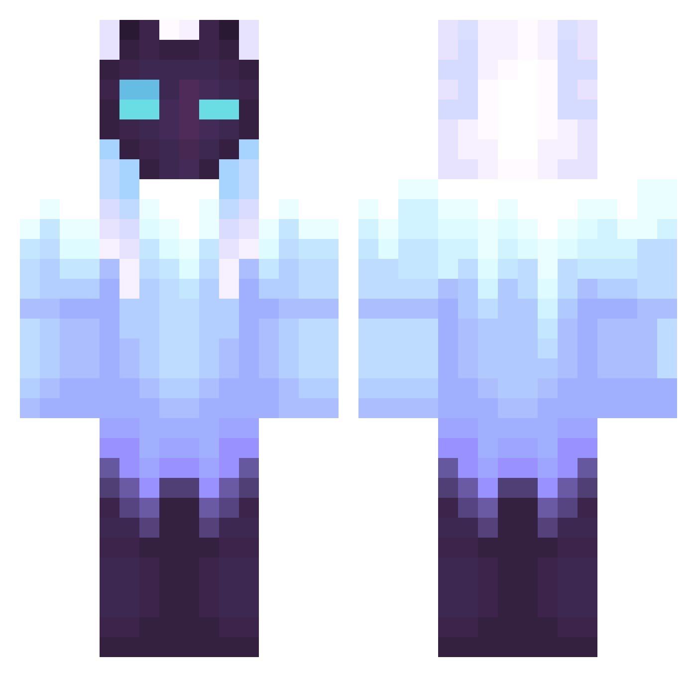 Sternensuppe Minecraft skin, front and back view