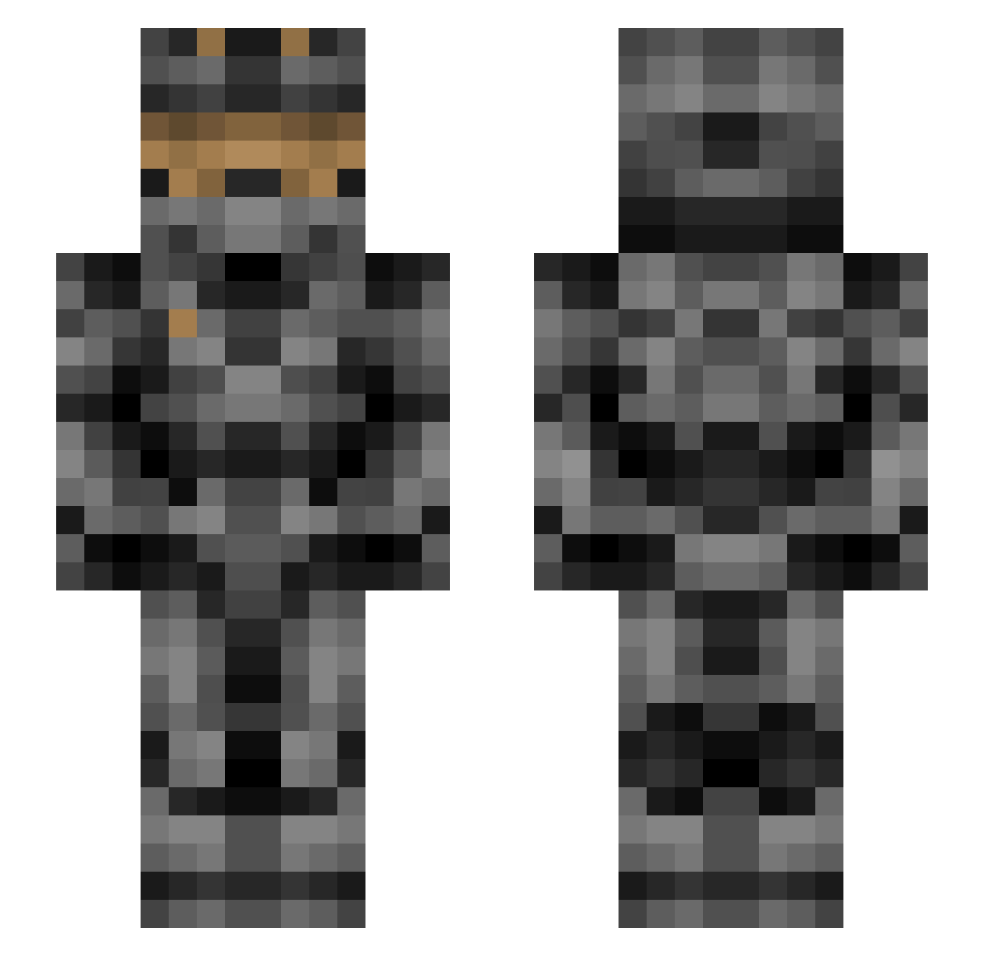 Taxcy Minecraft skin, front and back view
