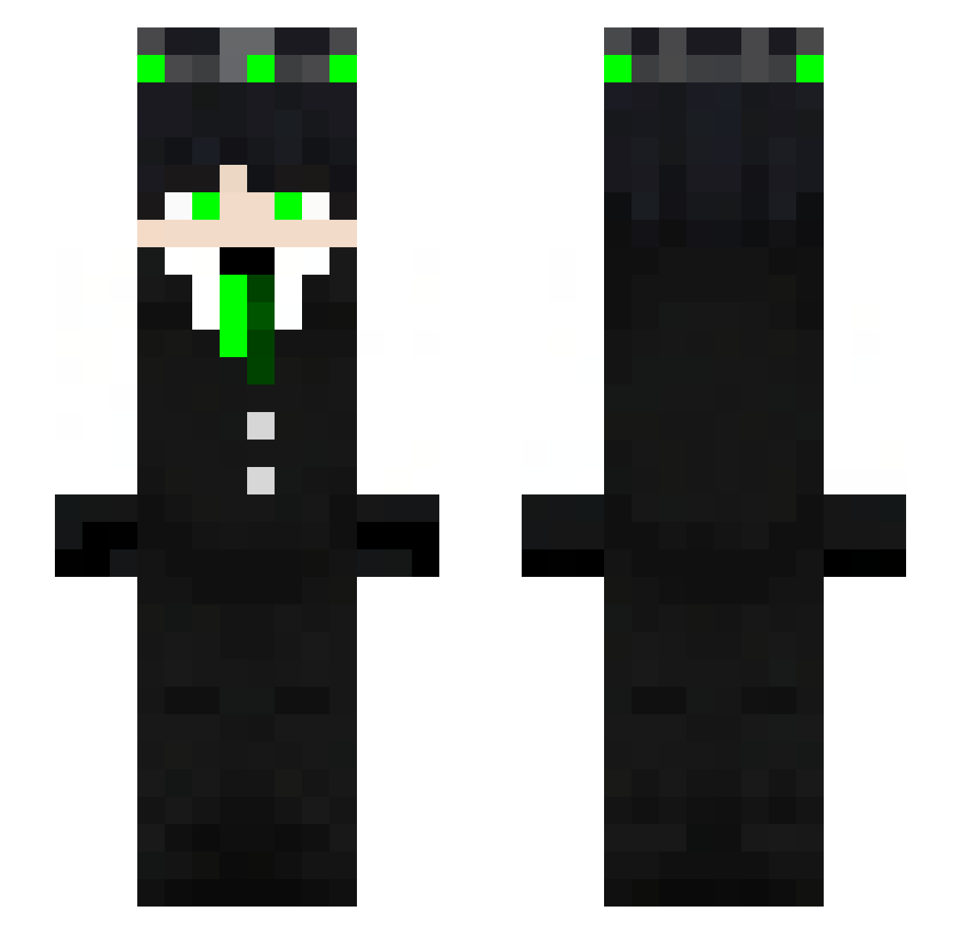 NyxShadowe Minecraft skin, front and back view