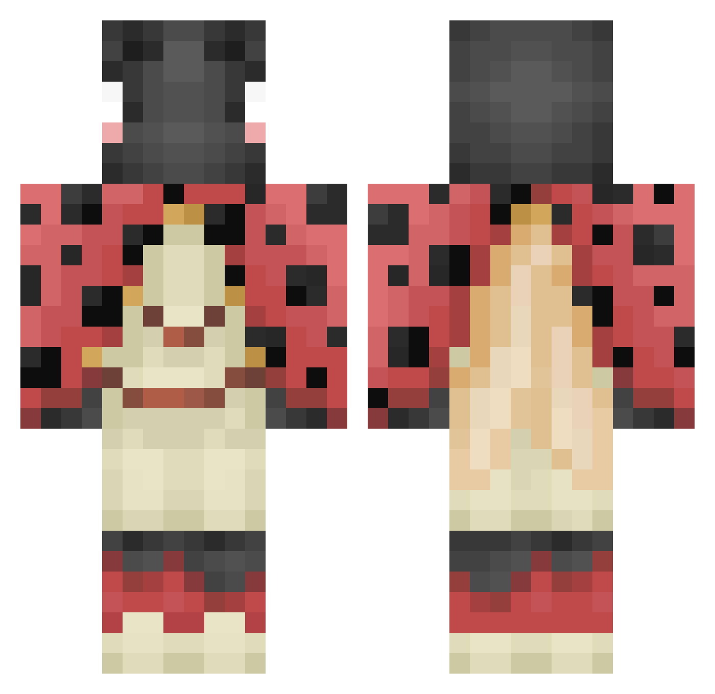 zoechima Minecraft skin, front and back view
