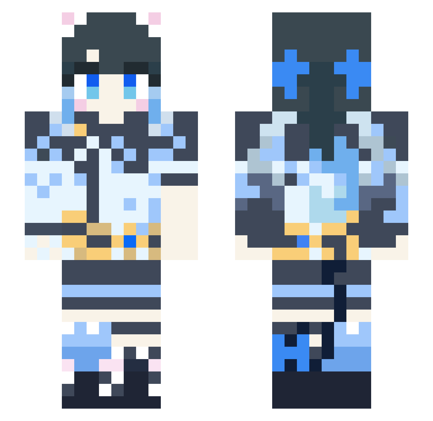 RGXD Minecraft skin, front and back view