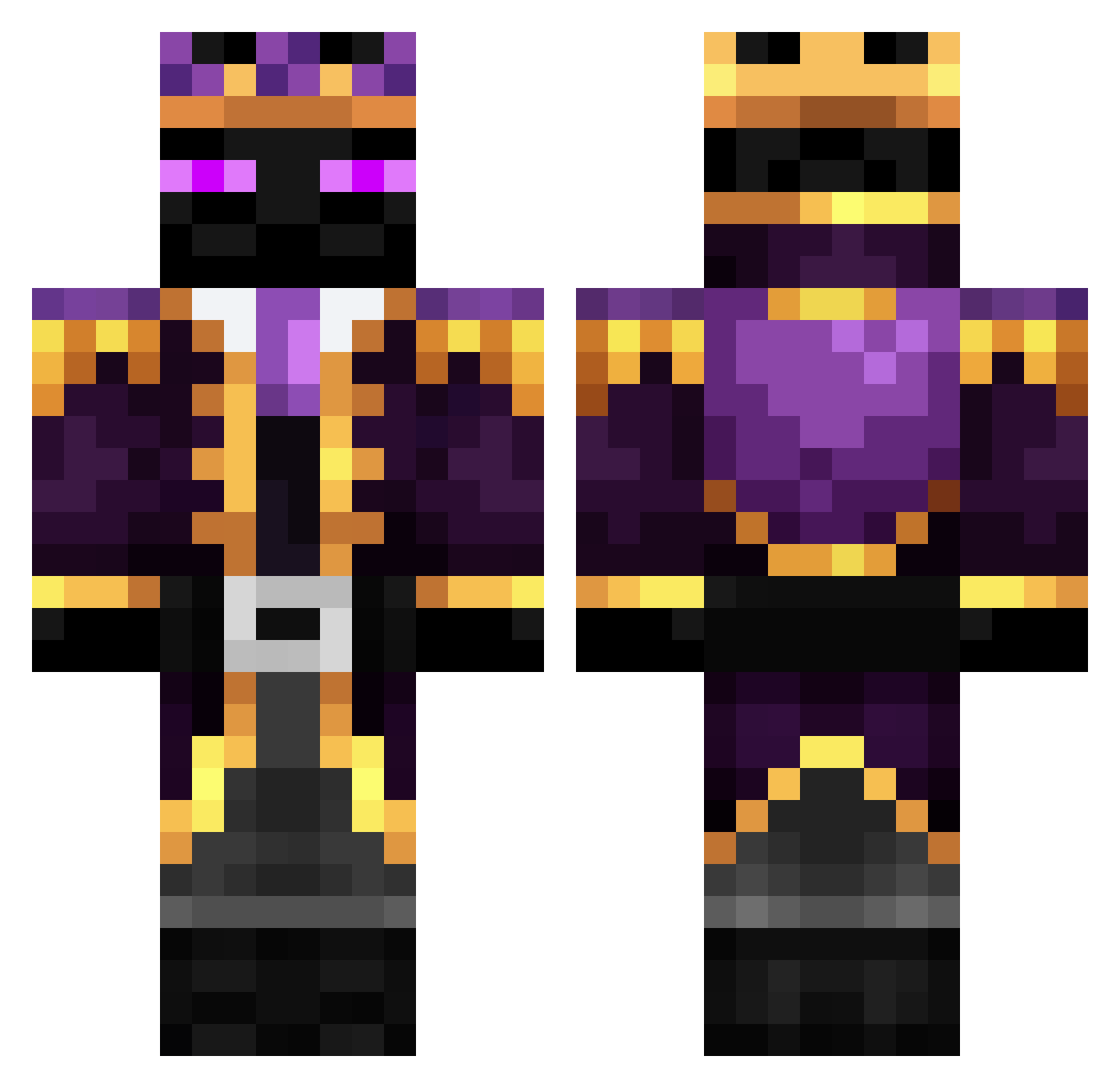 Z3n0xV7 Minecraft skin, front and back view