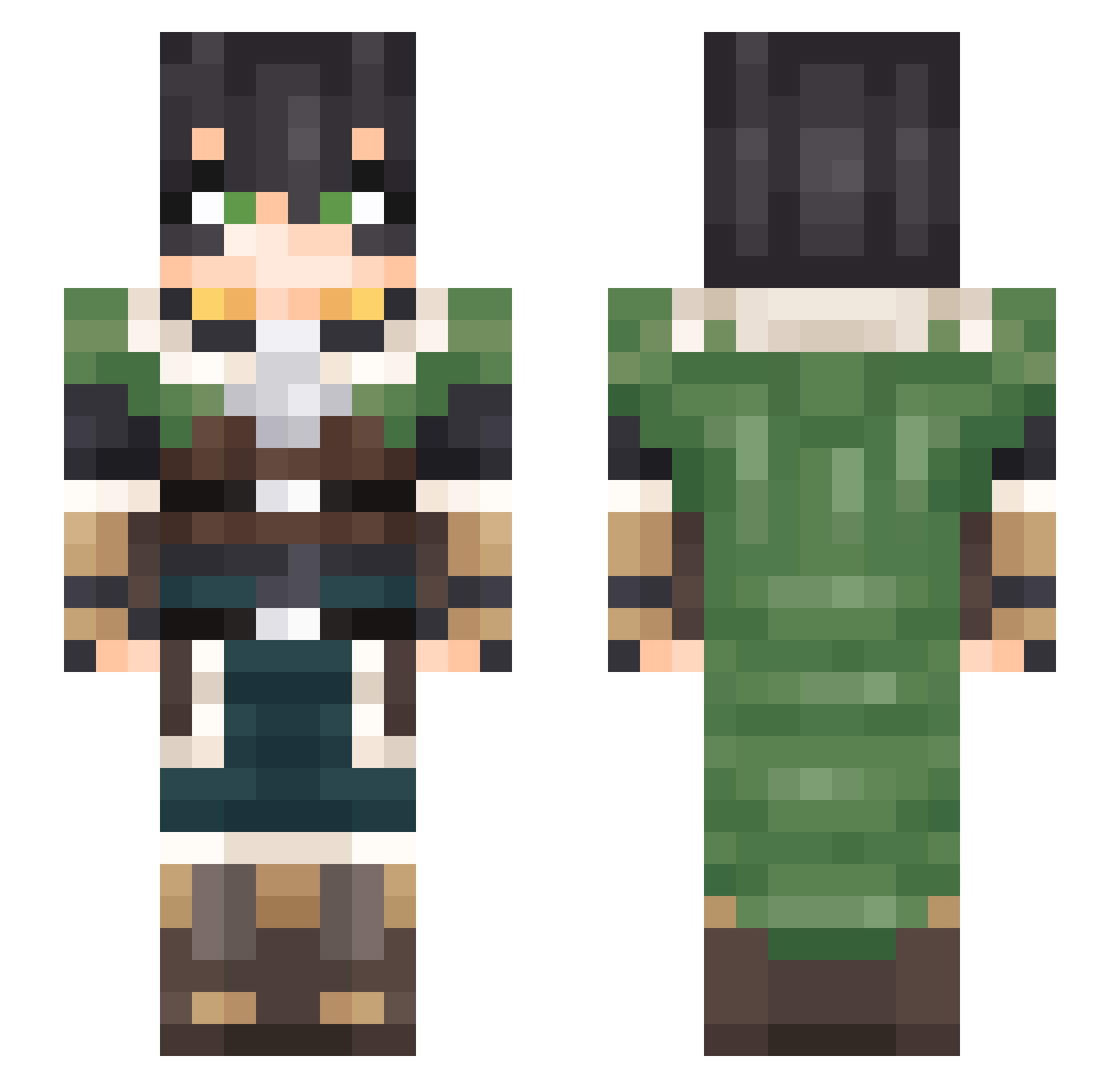 AscendedState Minecraft skin, front and back view