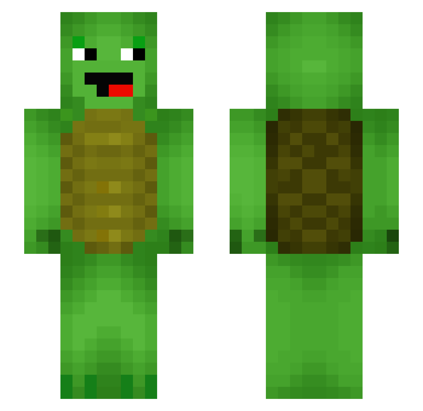Skicid Minecraft skin, front and back view