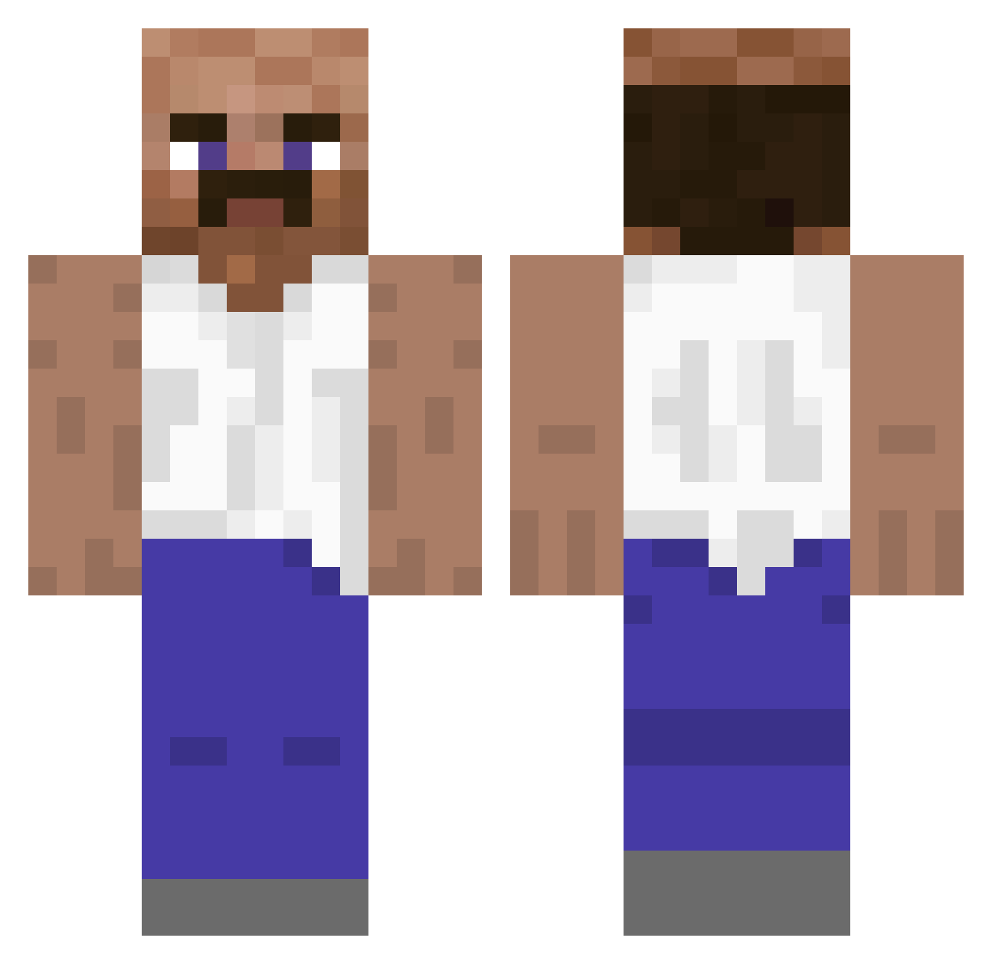 Water_IP Minecraft skin, front and back view