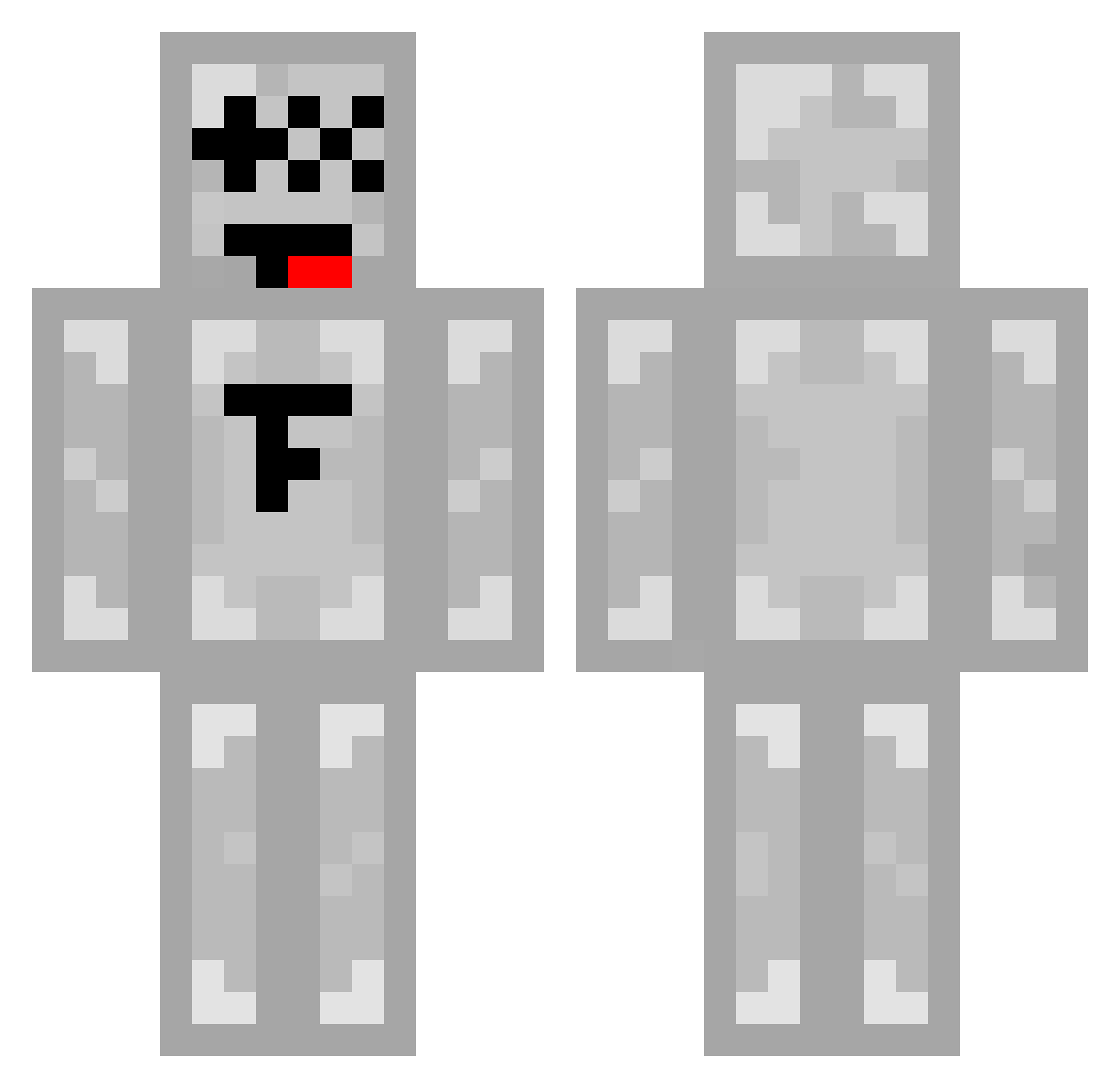 BlueZunder Minecraft skin, front and back view