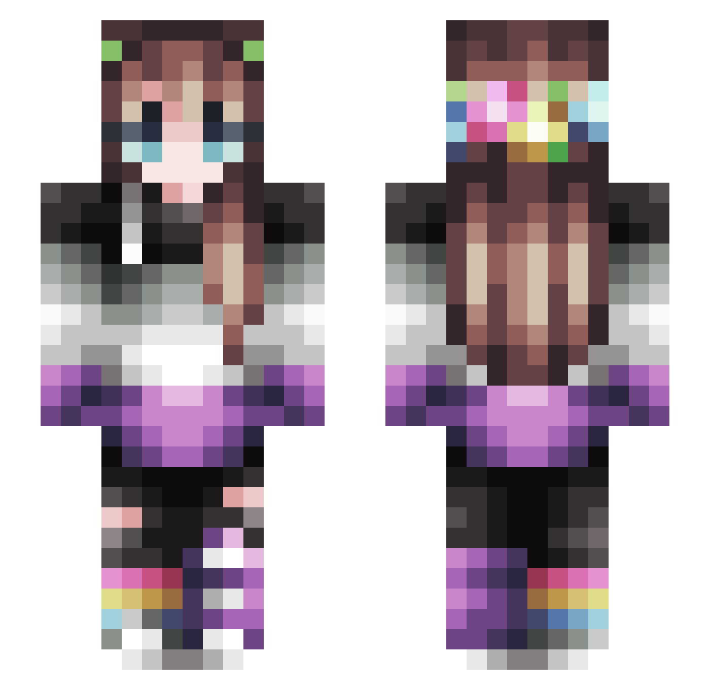 Lona_UwU Minecraft skin, front and back view