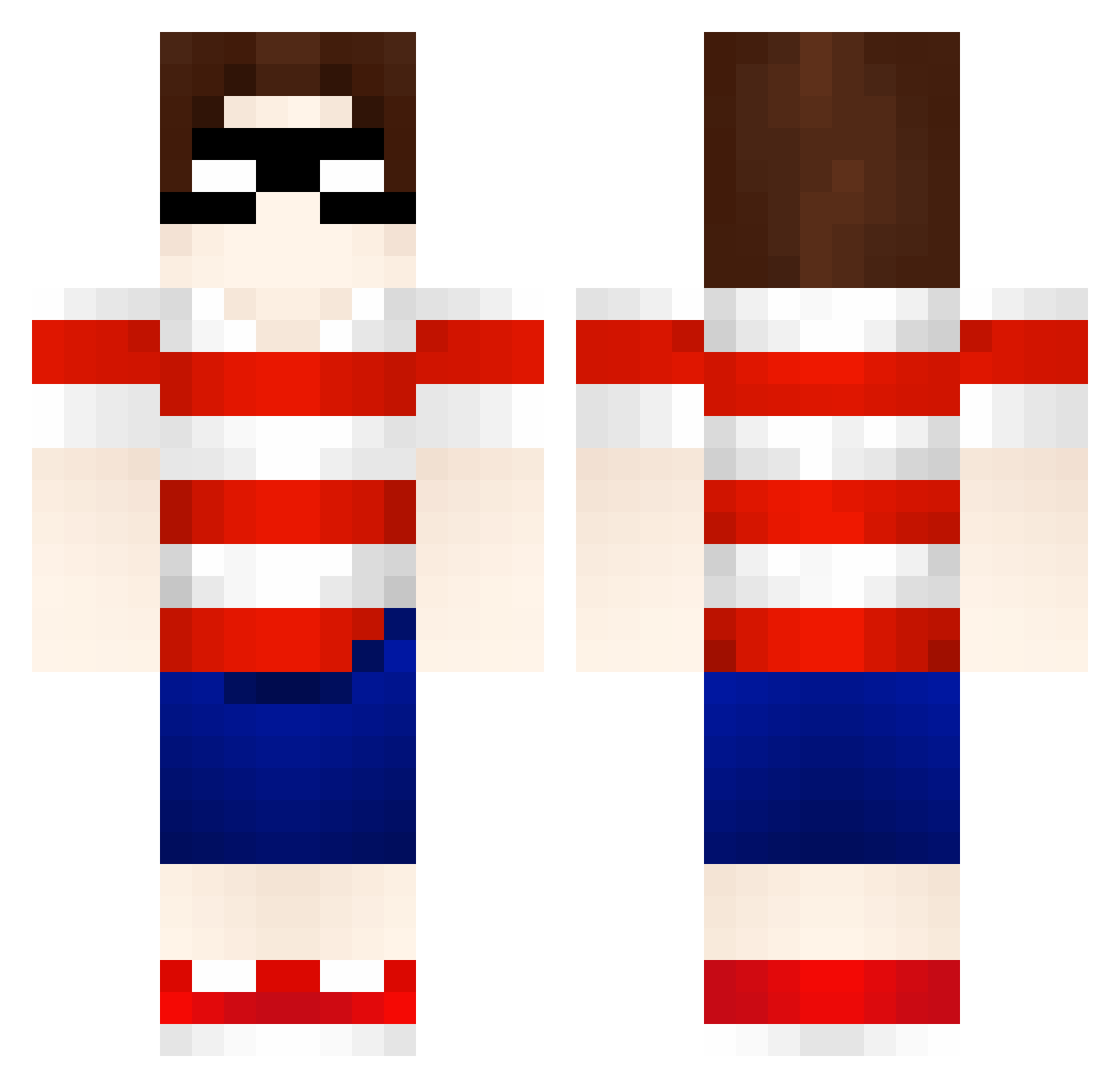 F_bbe Minecraft skin, front and back view
