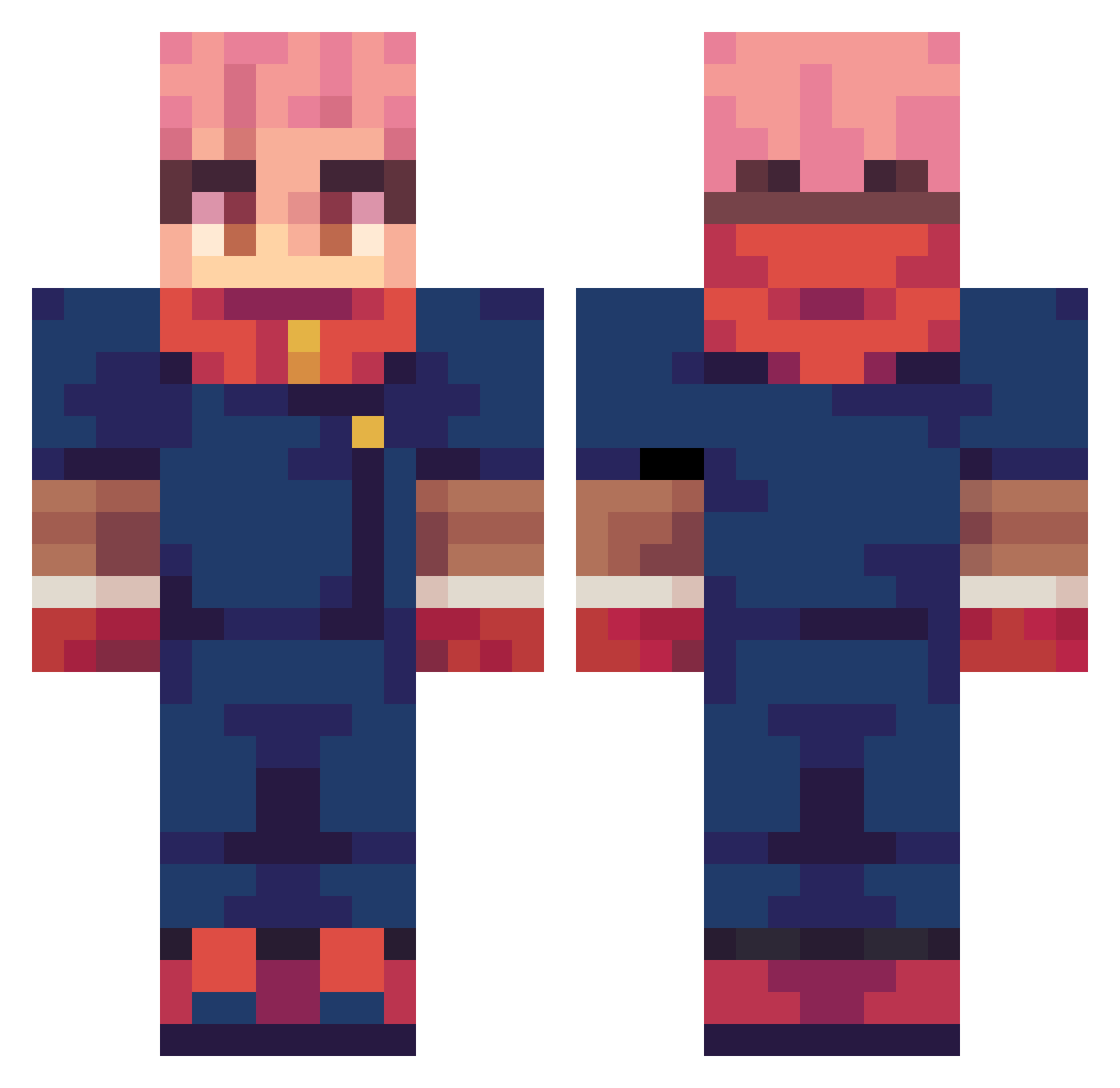 Ir7L Minecraft skin, front and back view