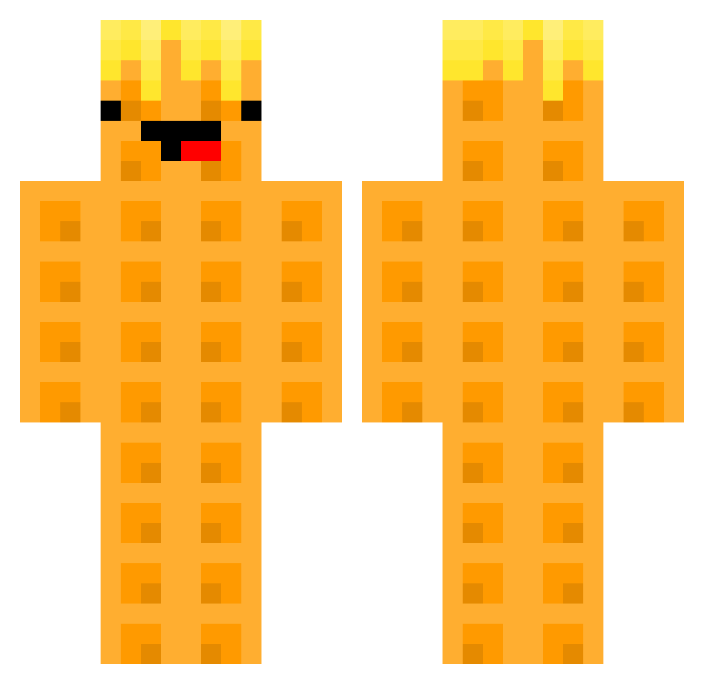 Jackwillattack22 Minecraft skin, front and back view