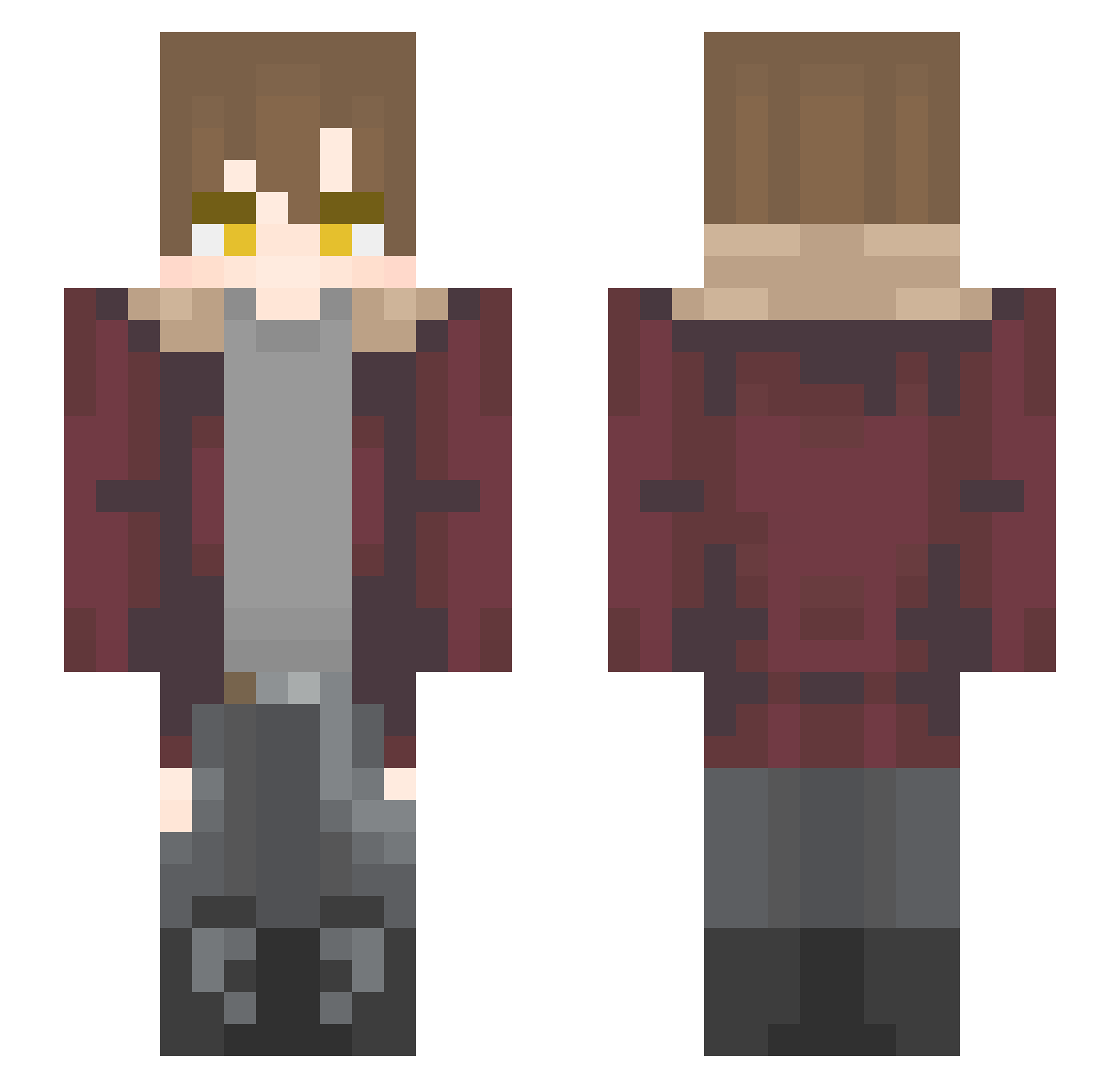 Trophical Minecraft skin, front and back view