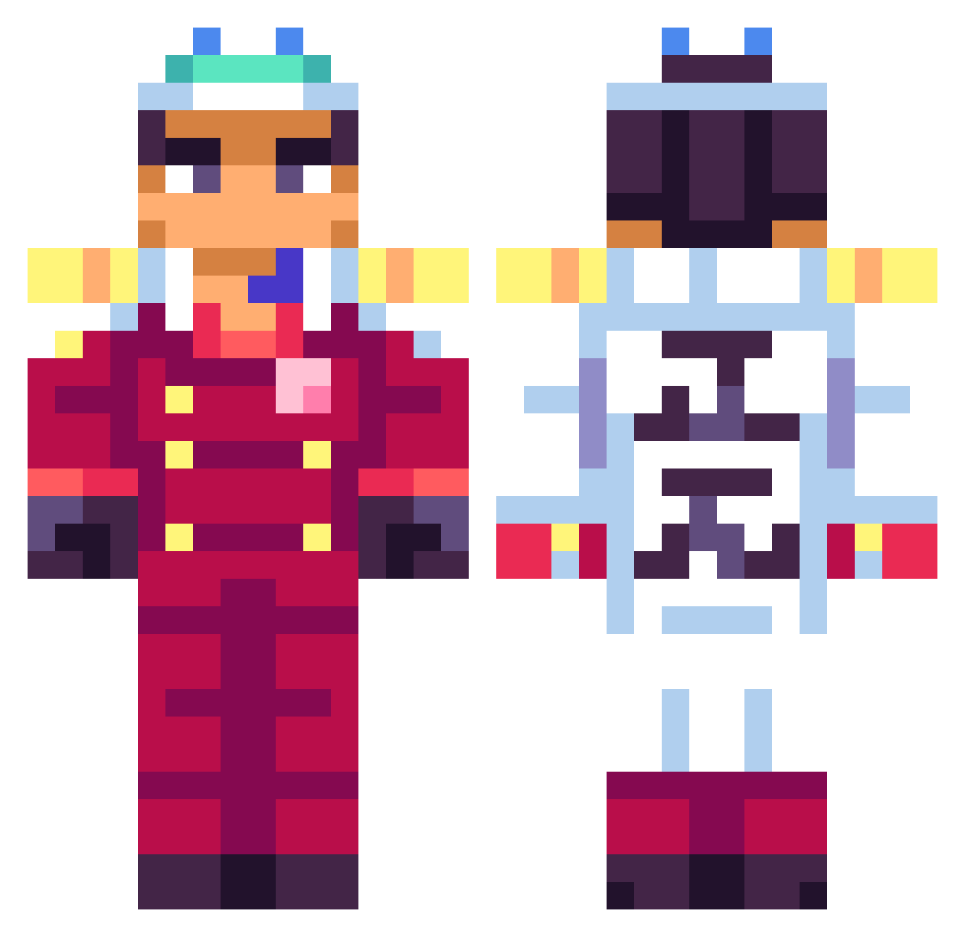 Kwonton12 Minecraft skin, front and back view