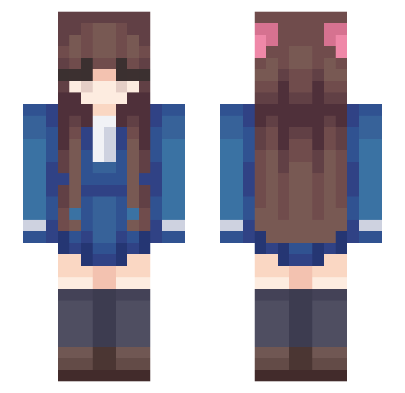 sereneisme Minecraft skin, front and back view