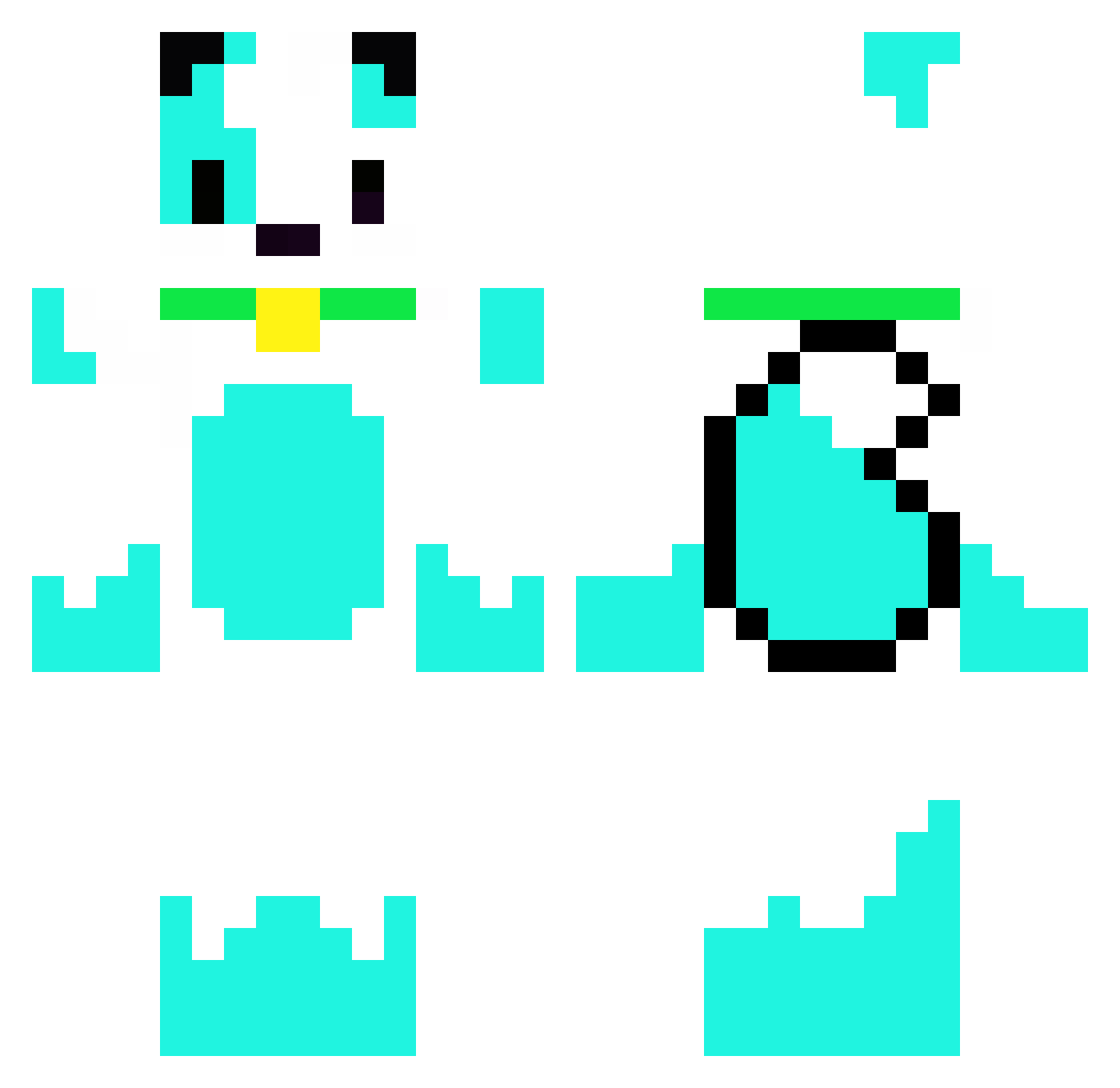 Darrennett Minecraft skin, front and back view