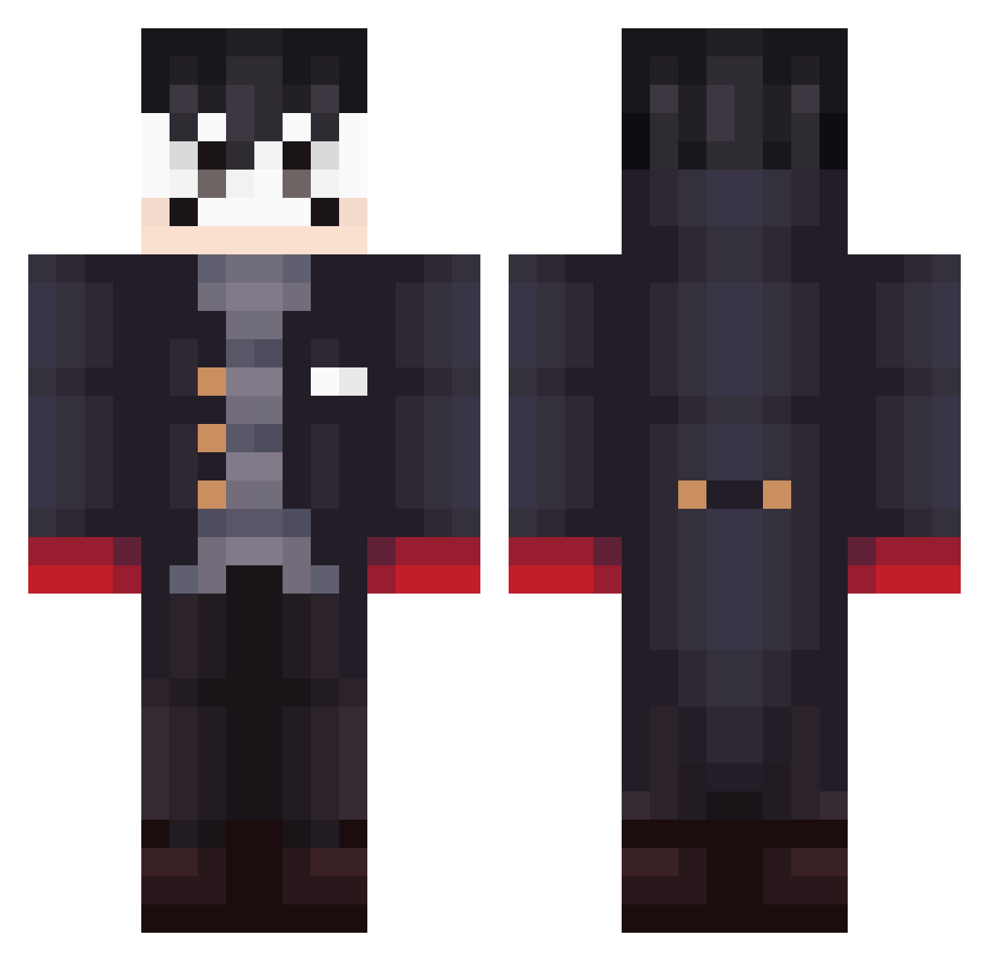 N8_Gaming Minecraft skin, front and back view