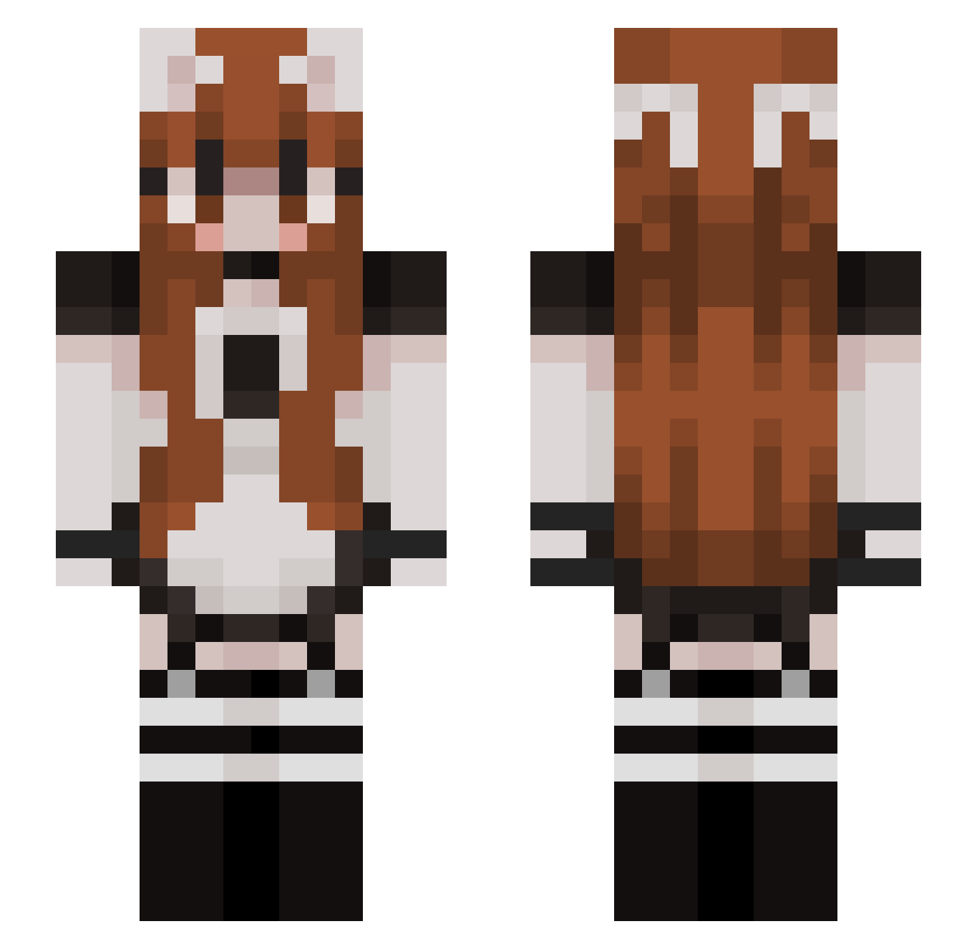 sominix Minecraft skin, front and back view