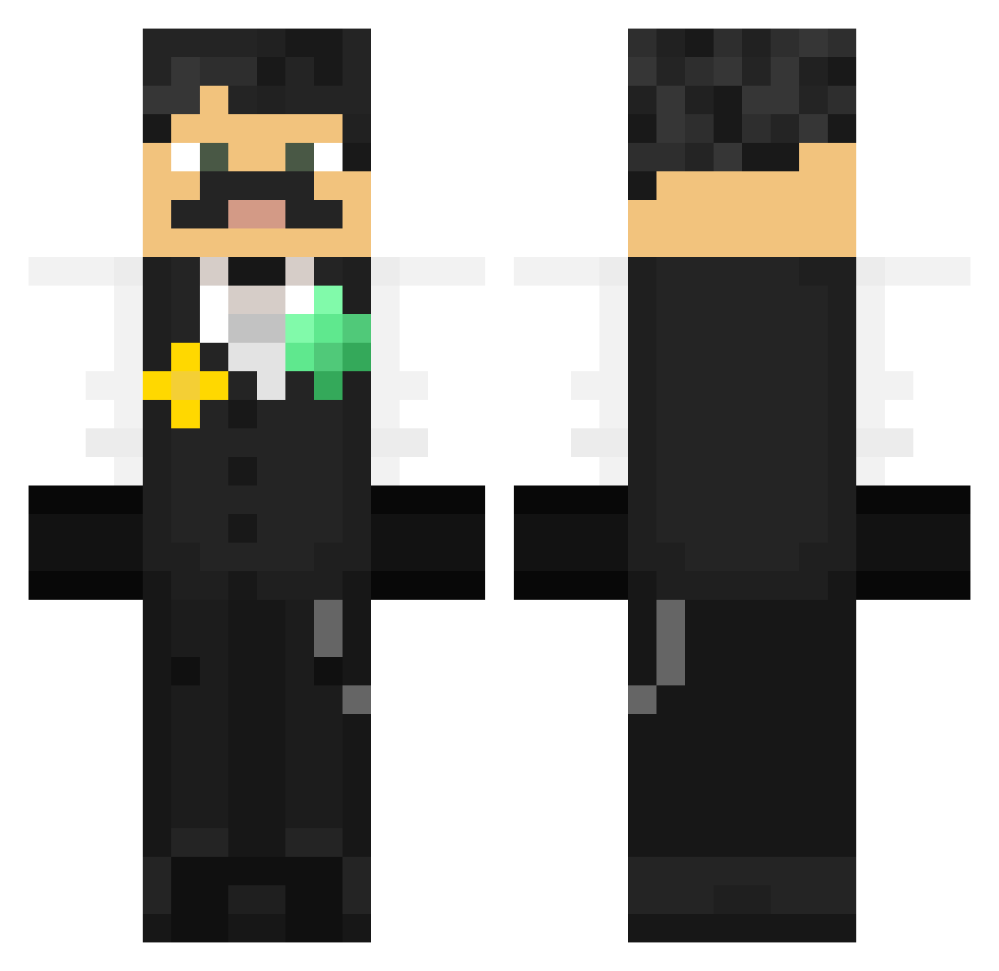 Nerox1999 Minecraft skin, front and back view