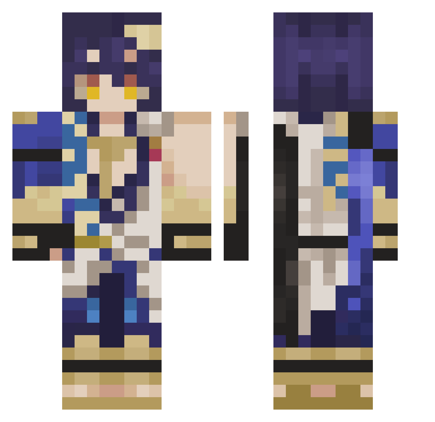 Zetsubou_No_Kibo Minecraft skin, front and back view