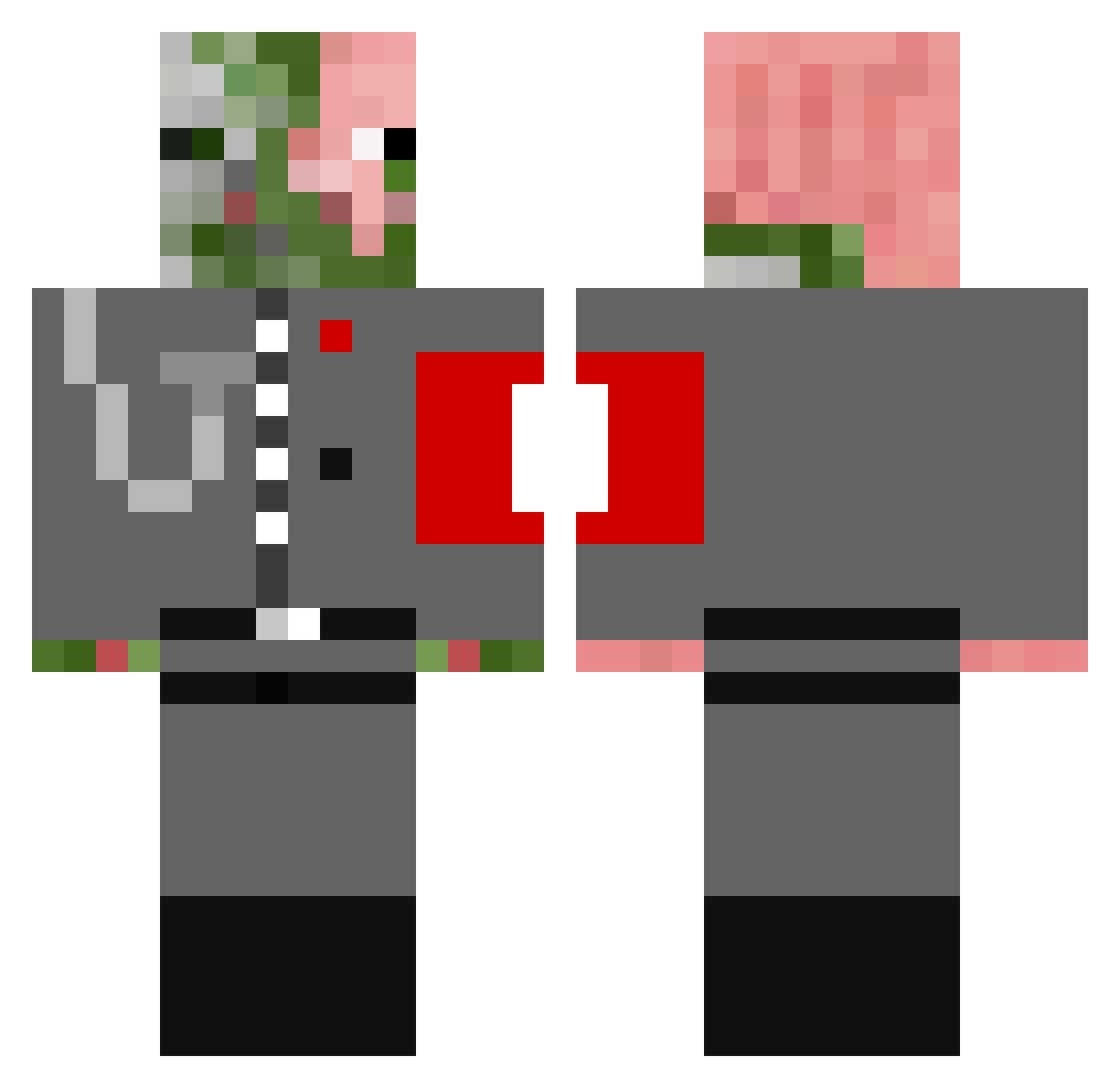 BarbuOner Minecraft skin, front and back view