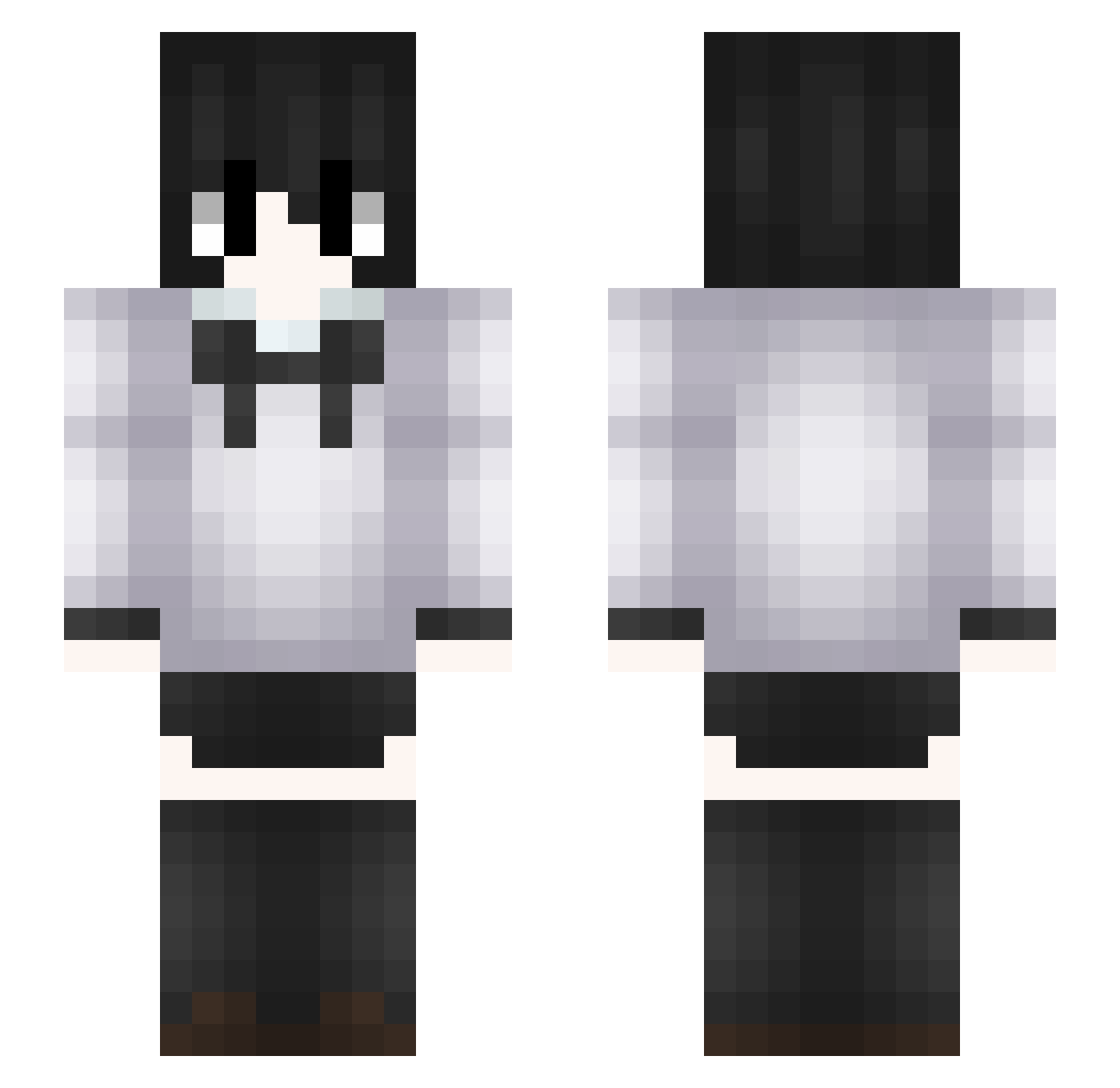 Joella Minecraft skin, front and back view