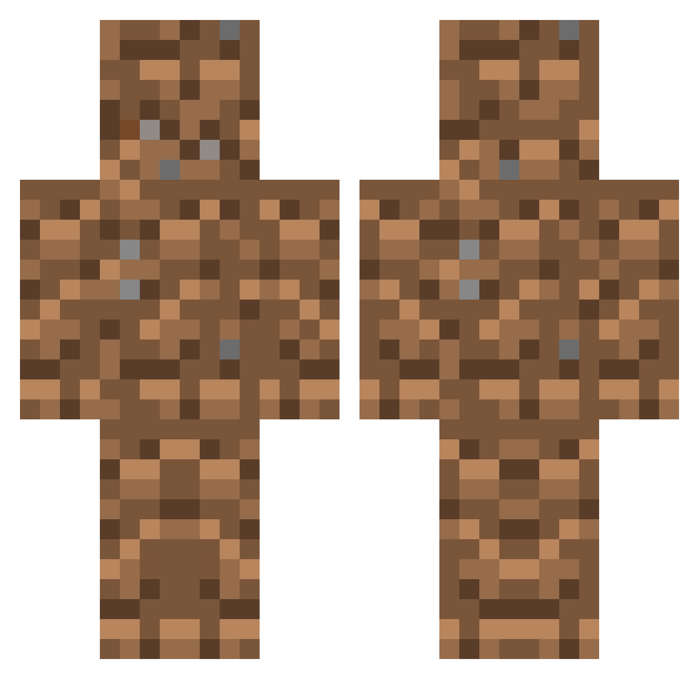 Sprongley Minecraft skin, front and back view
