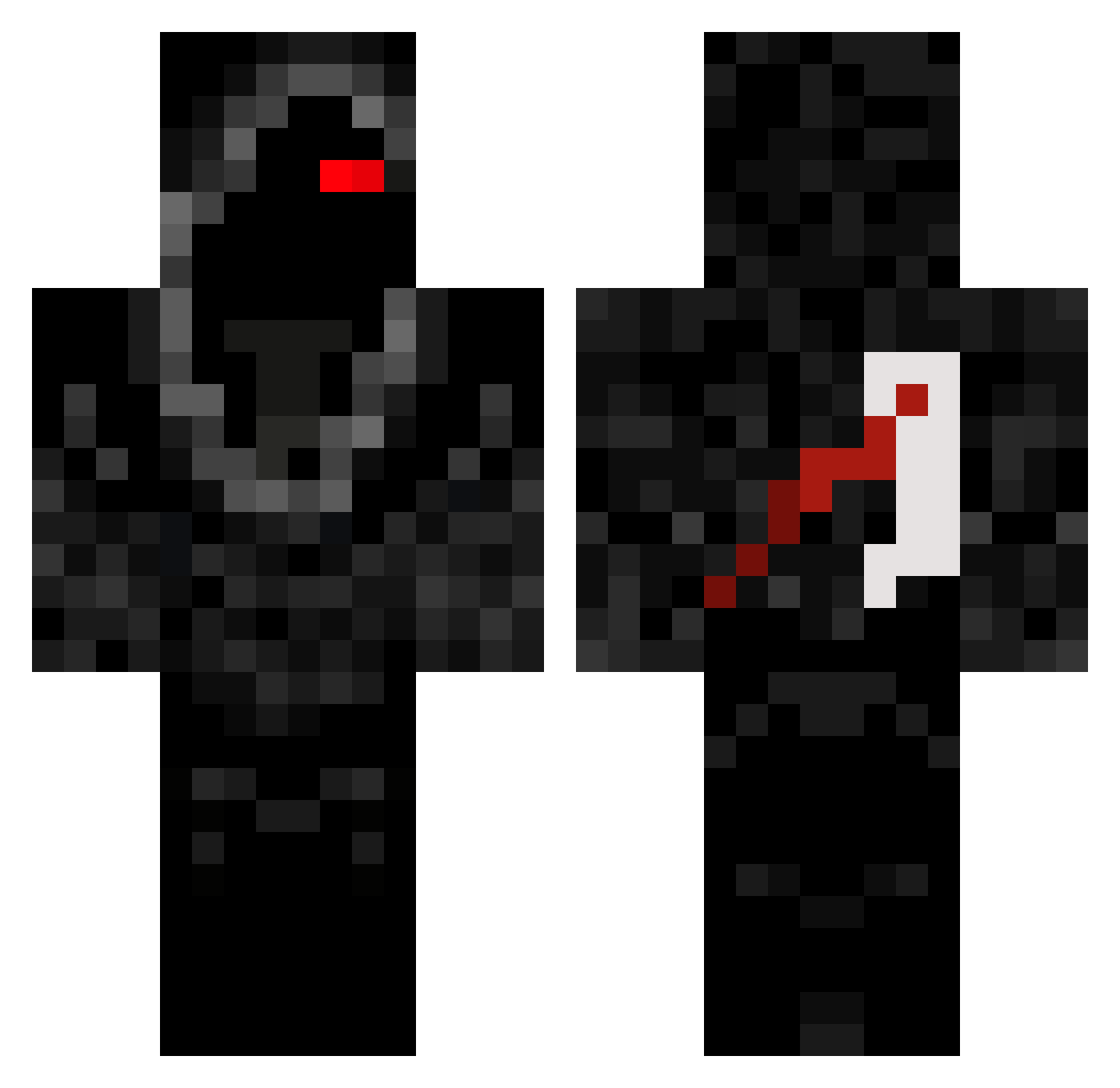 Falx Minecraft skin, front and back view