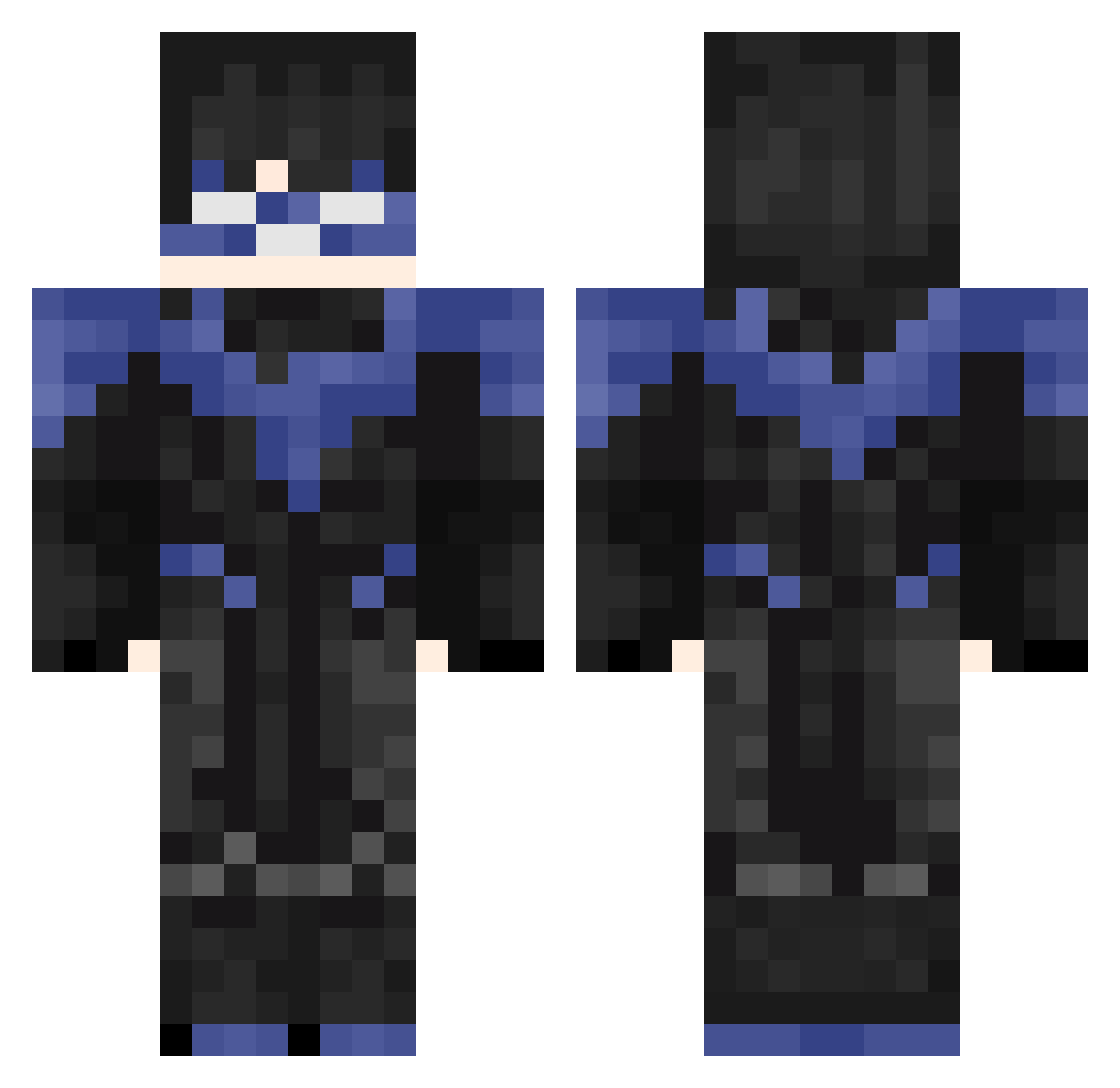 ruqin Minecraft skin, front and back view