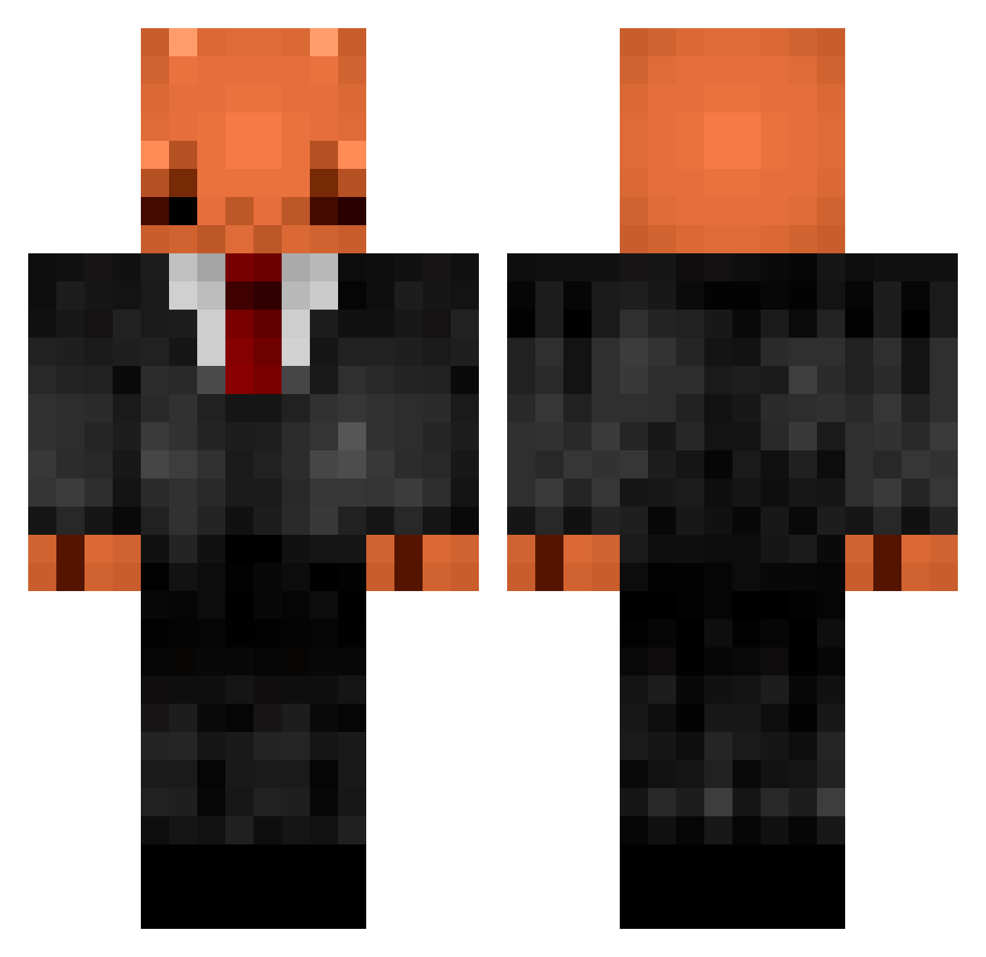 Cr4bex Minecraft skin, front and back view