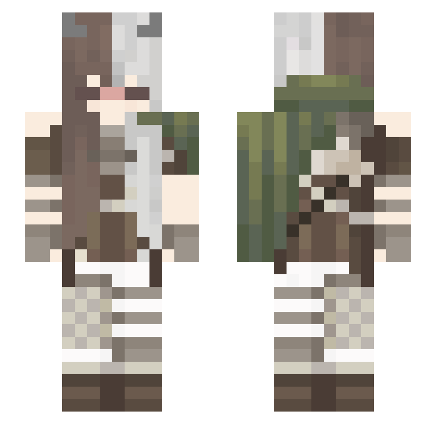 xAl_x Minecraft skin, front and back view